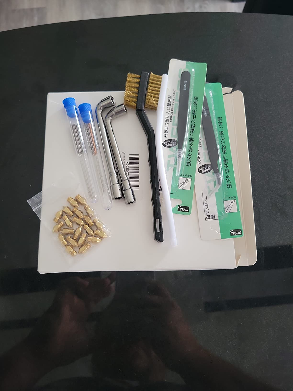 Leifide 50 Pieces 3D Printer Nozzle Cleaning Kit Includes 19 Pcs Stainless Steel Needles Cleaner Tools and 23 Pcs MK8 Nozzles Multiple Sizes Compatible with Makerbot Creality CR-10 Ender 3 5 customer photo 2