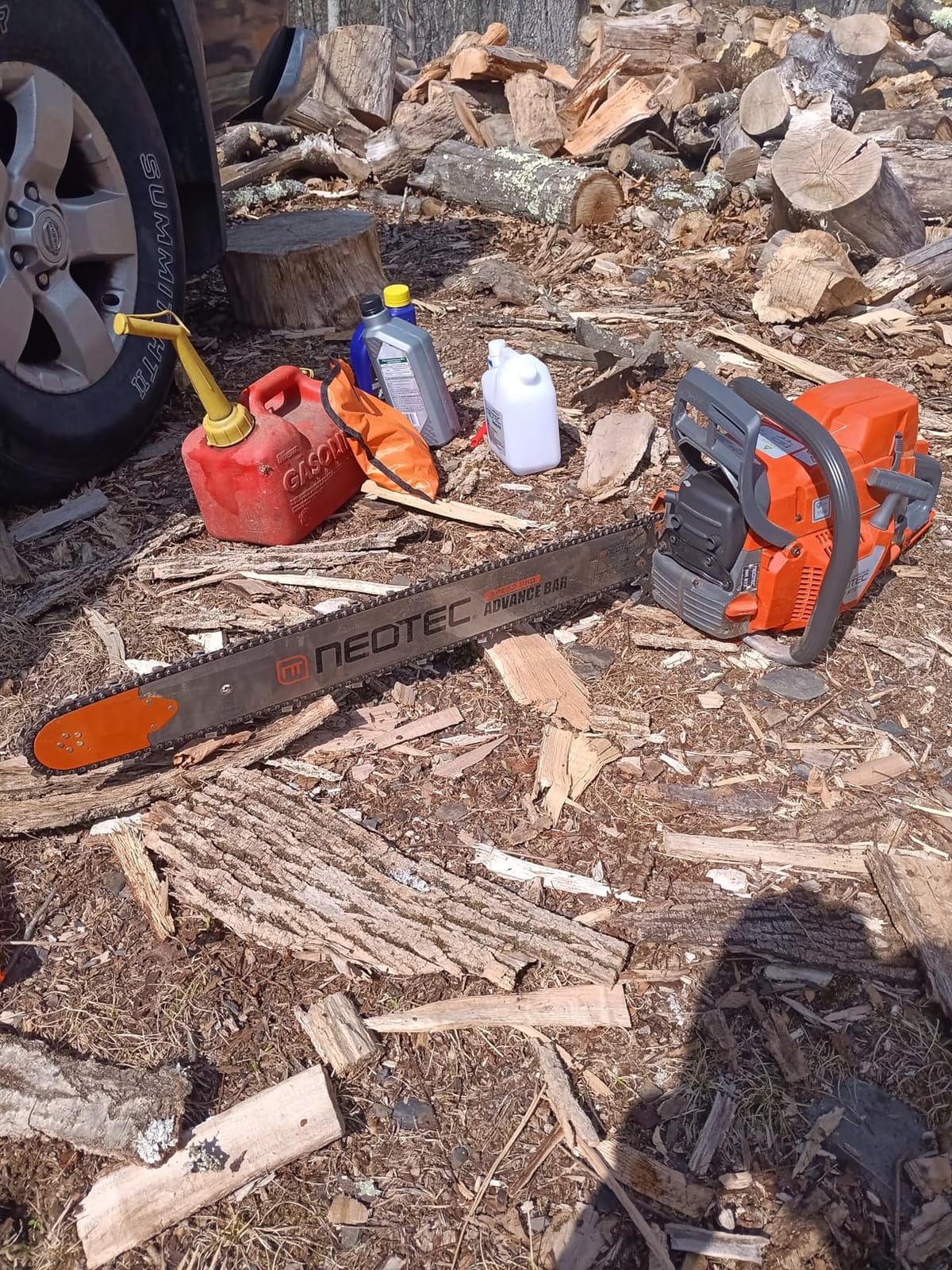 NEO-TEC NH872 24 Inch Gas Powered Chainsaw 71cc Gasoline Chain Saw Power Head 5.3HP Professional Chain Saw Gas All Parts Compatible with Husqvarna 372XP Motosierra De Gasolina for Heavy-duty Forestry customer photo 2