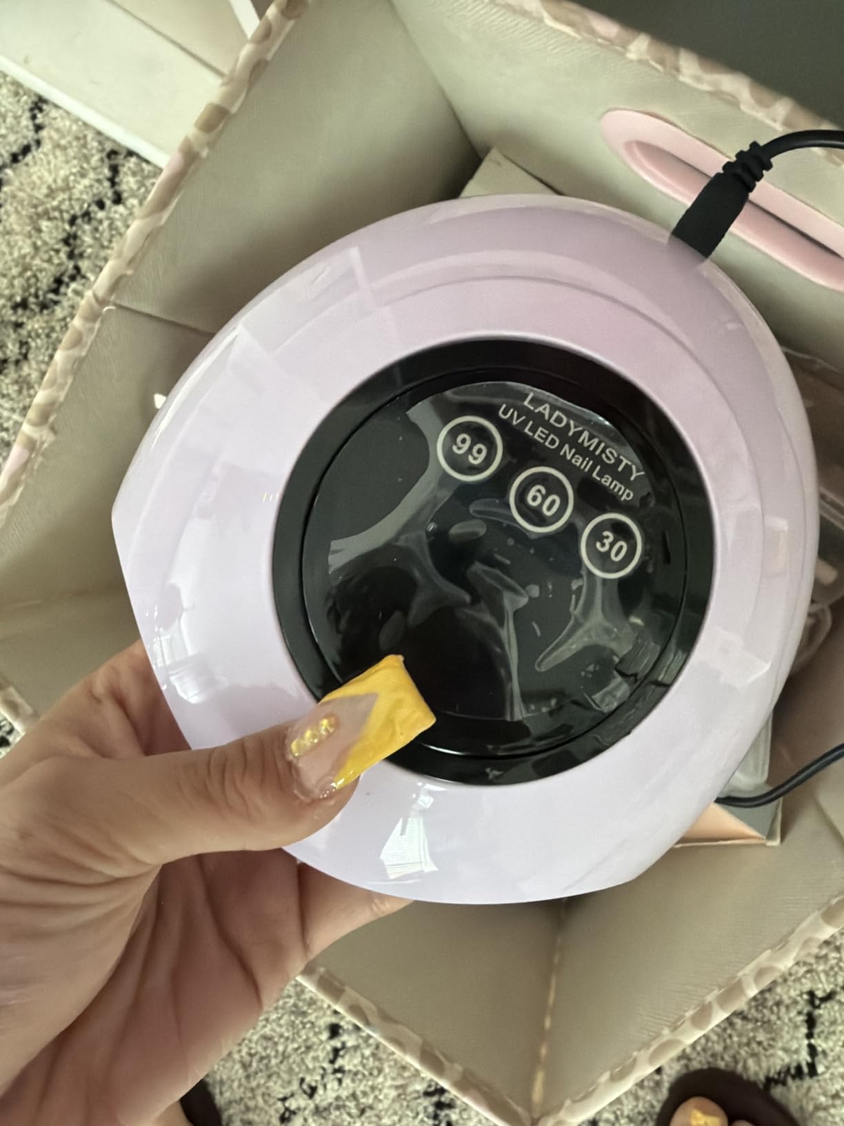 LadyMisty 72W UV Nail Lamp, Upgrade UV Light for Gel Nails, 3 Timer Nail Dryer, LCD Display, Smart Sensor, 99s Low-Heat Mode, Nail Lamps for Gel Polish for Beginners, Home DIY Salon Tool customer photo 1