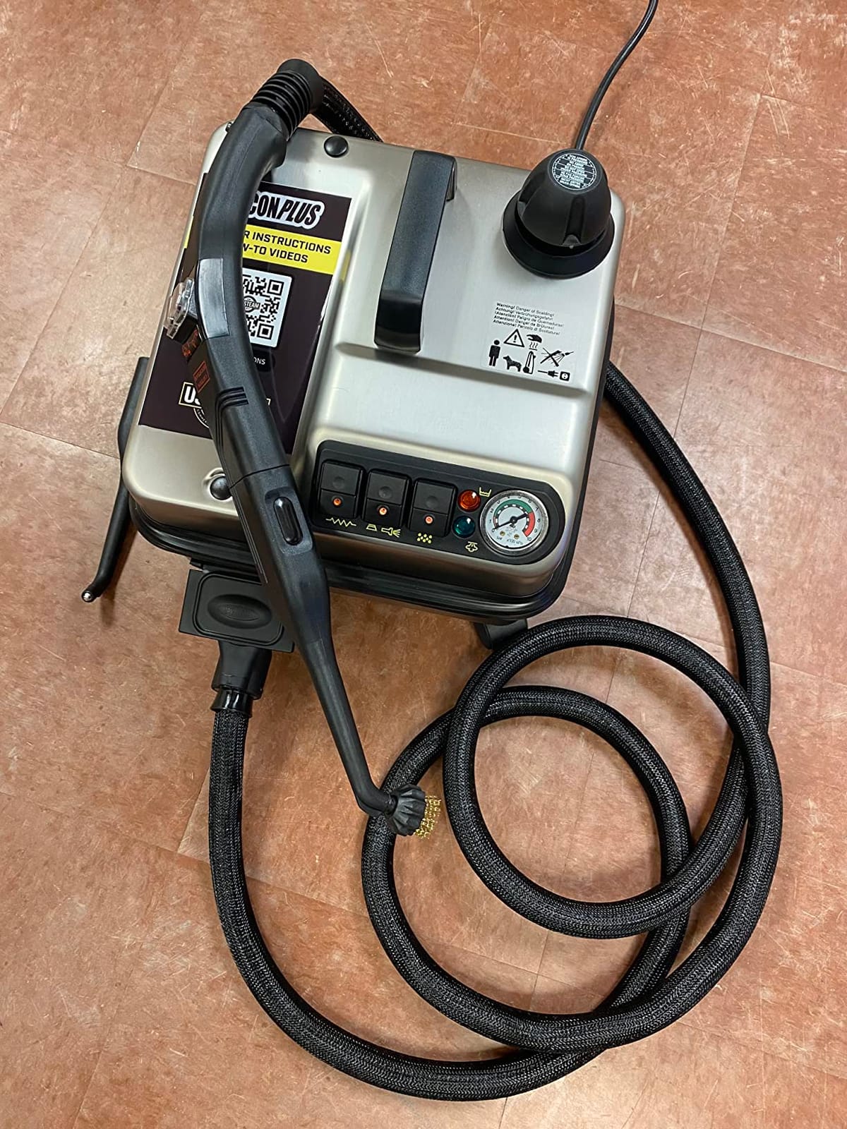 US Steam FALCON Commercial Steam Cleaner, 1800W, Stainless Steel, 305F & 70PSI, 12ft Hose, 1 gal Boiler for Auto Detailing customer photo 2