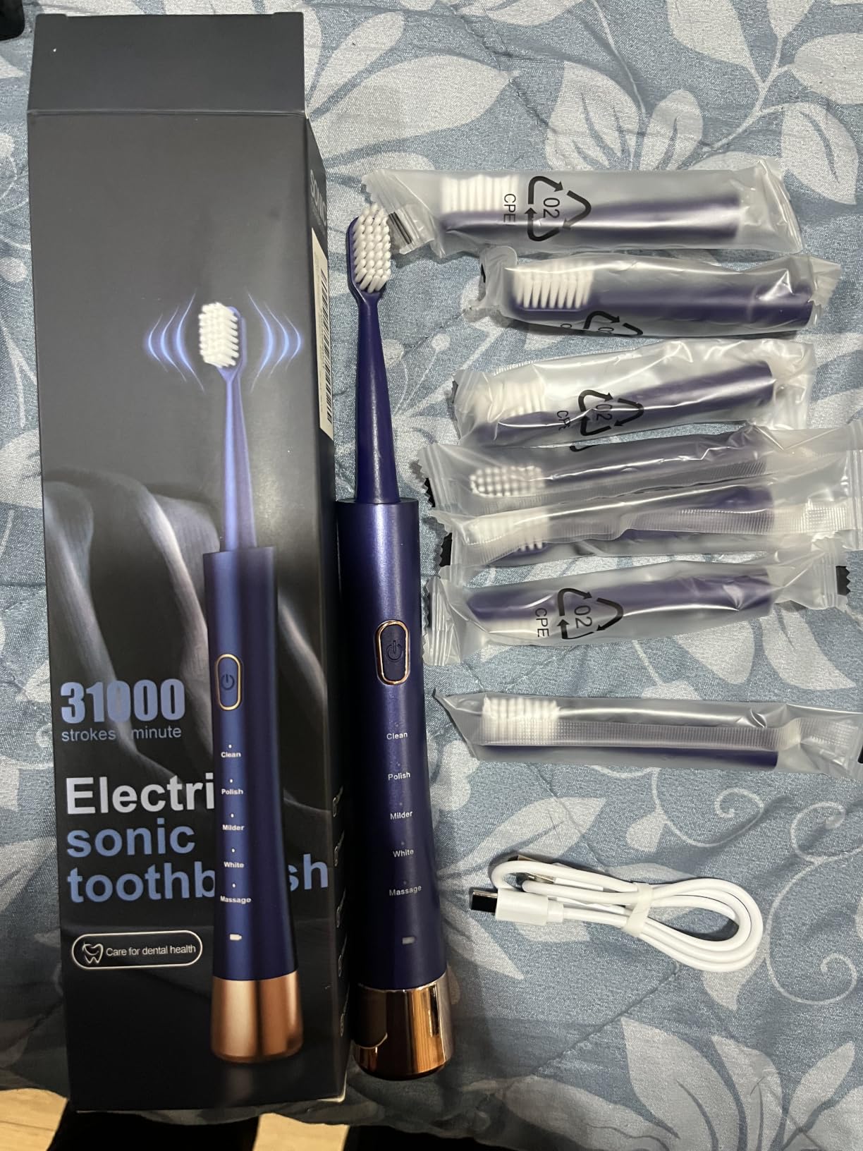 AJELU Sonic Electric Toothbrush for Adults, USB Rechargeable Sonic Toothbrush with 8 Brush Heads, Smart Timer, 5 Modes, 2-Hour Fast Charge Last 30 Days, Pink customer photo 1