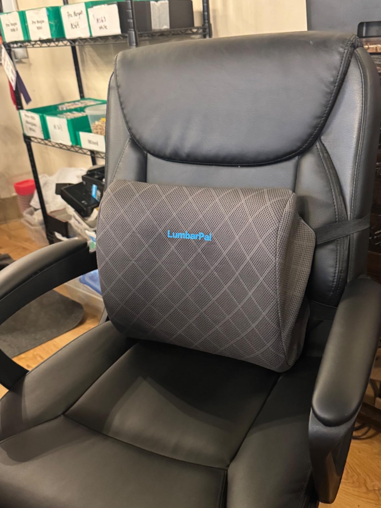 LumbarPal Lumbar Support Pillow for Office Chair Back Support Lumbar Pillow for Car, Gaming, Office Chair - Improve Sitting Posture & Back Pain Relief, Memory Foam, Adjustable Straps, Black customer photo 1