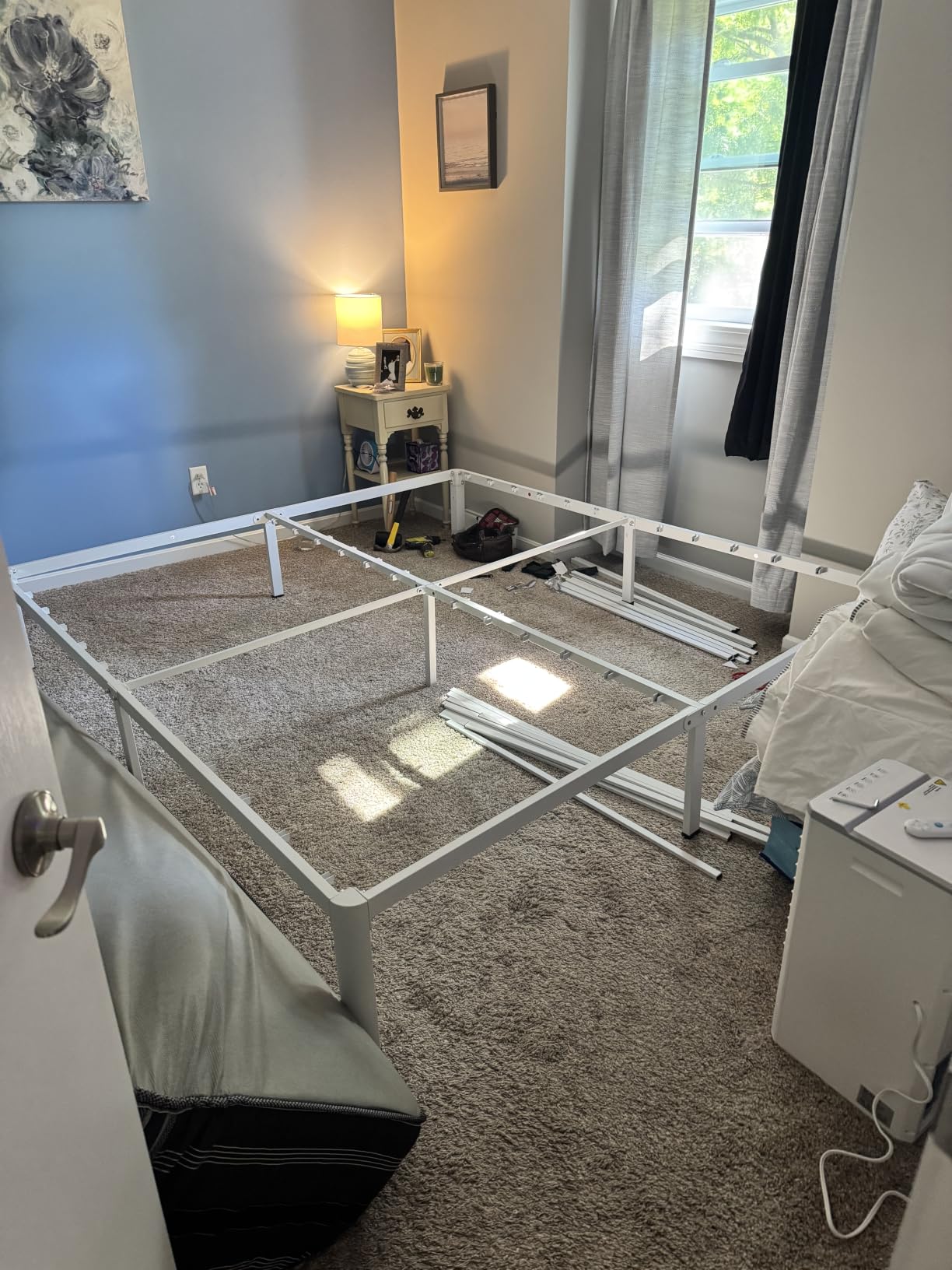MAF 14 Inch Full Size Metal Platform Bed Frame with Round Corner Legs | Mattress Baffle, 3000 LBS Heavy Duty Steel Slat Support, Noise Free, No Box Spring Needed, Easy Assembly, 12.4