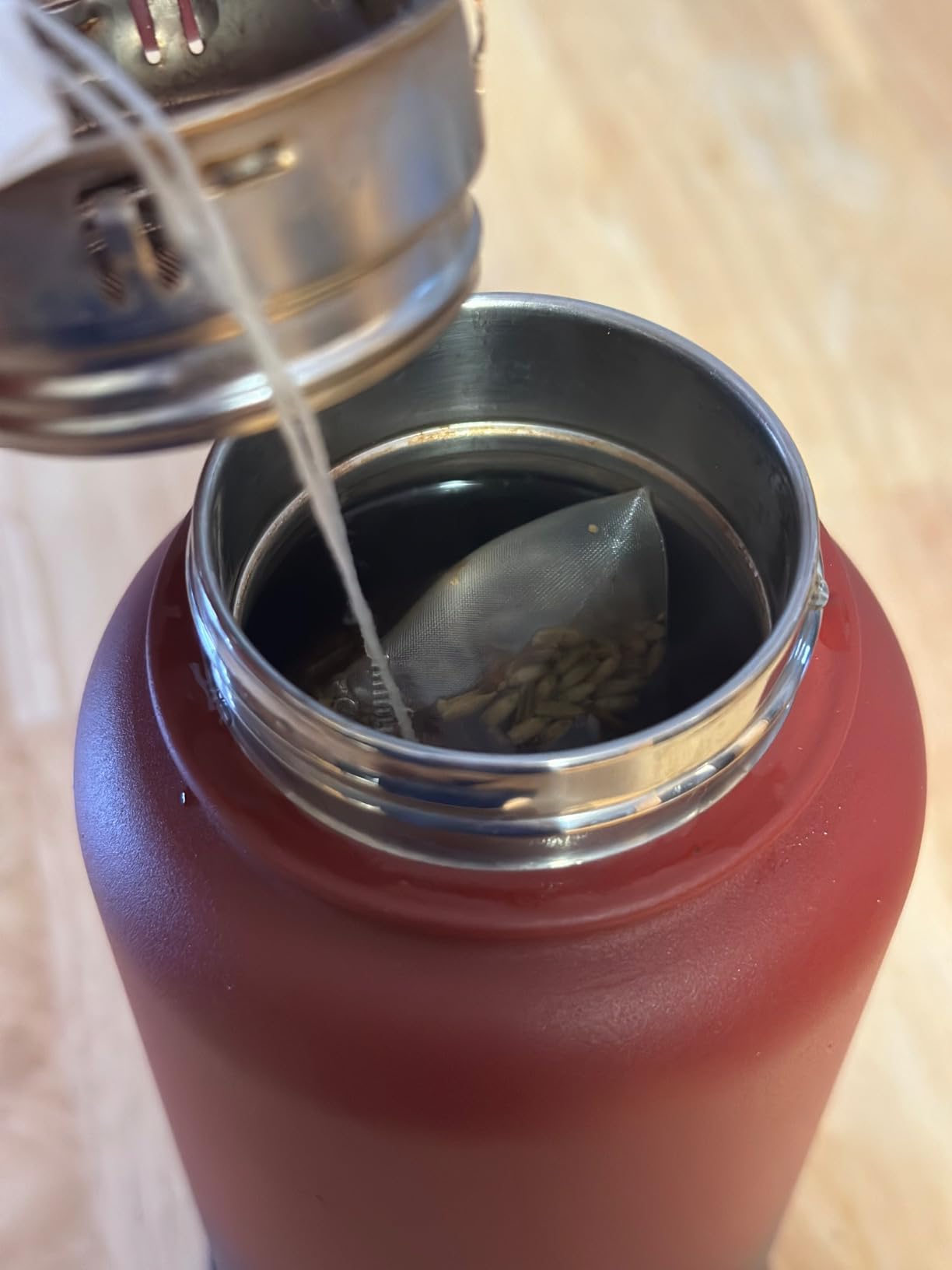 Lexlion Tea Infuser Water Bottle 22 Oz - Triple Wall Insulated Stainless Steel, Loose Leaf & Fruit Strainer, 3 Leakproof Lids, BPA-Free Silicone Sleeve, Reusable Thermal Mug customer photo 1