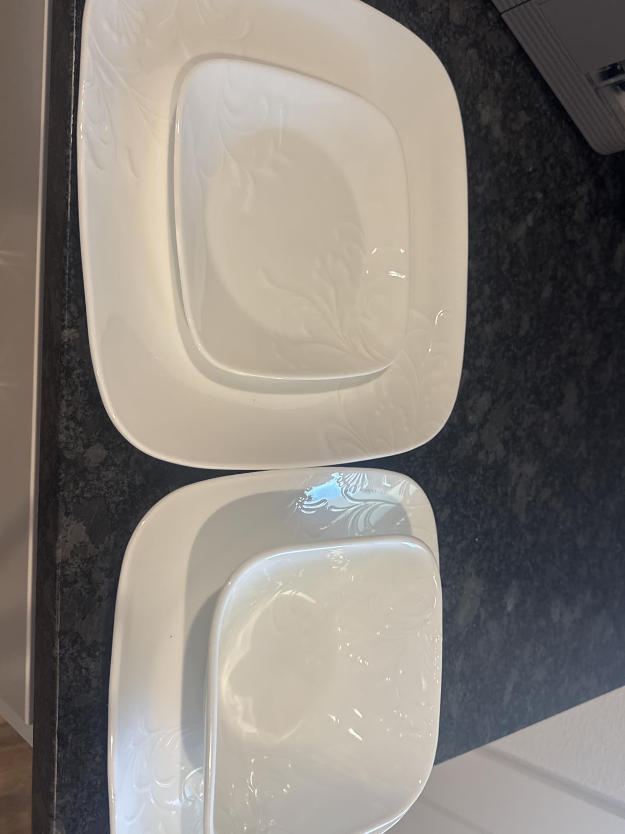 Corelle Cherish 16pc Dinnerware Set, Service for 4, 8 Plates 8 Bowls, Chip & Break Resistant, White Corelleware customer photo 2