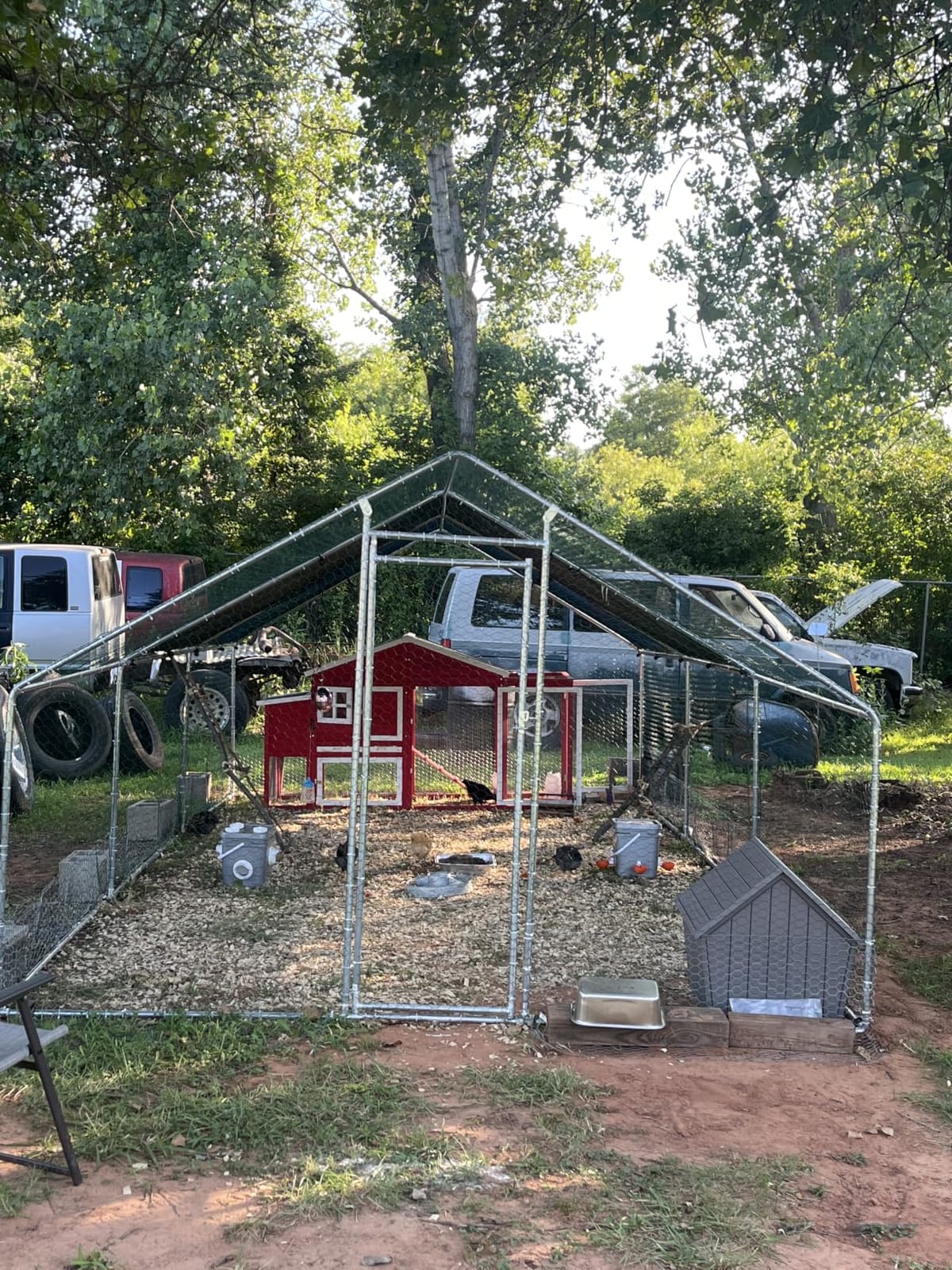 HITTITE Large Metal Chicken Coop with Run, 19.19 x 9.84 x 6.56 ft Walk in Poultry Cage Chicken Run Pen, Outdoor Chicken Runs for Yard with Waterproof & Anti-UV Cover customer photo 2