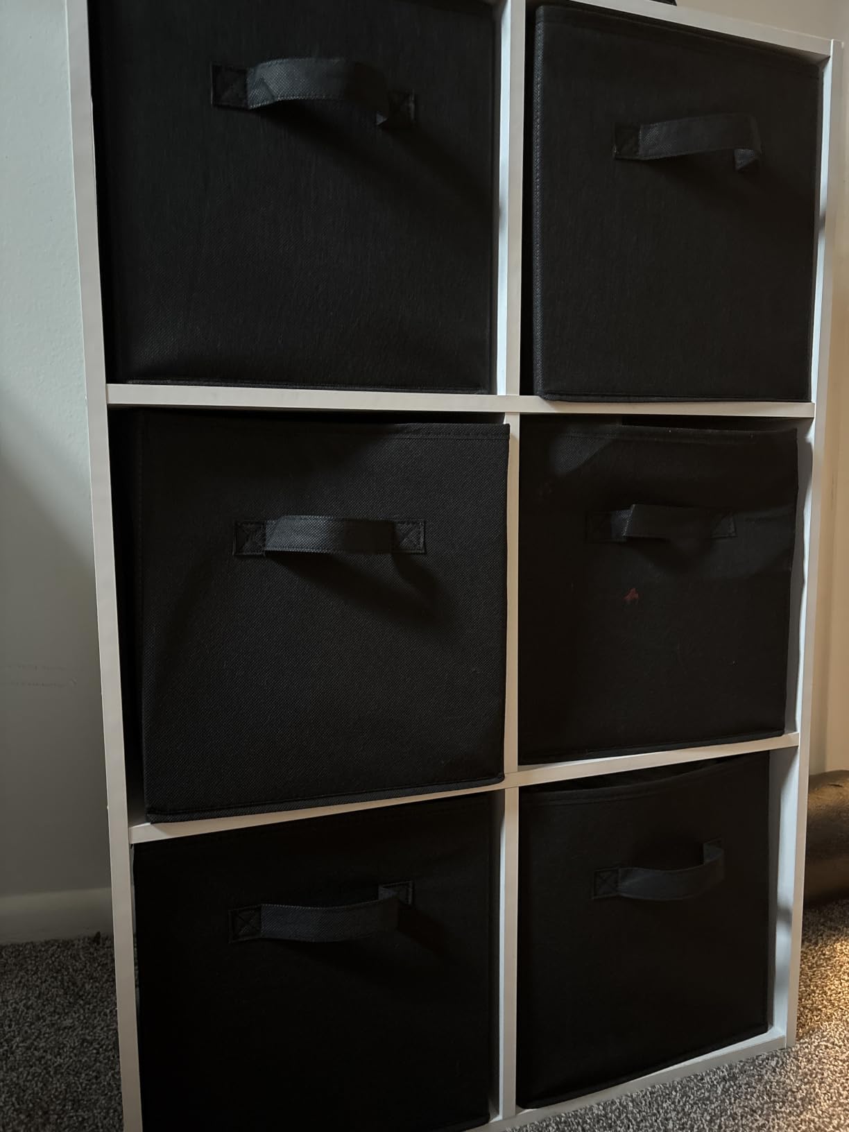 STORAGE MANIAC Storage Cubes, 11 Inch Durable 6 Pack Fabric Foldable Collapsible Bins with Handles for Organization, Closet, Shelves, Offices, Toys, Black customer photo 2