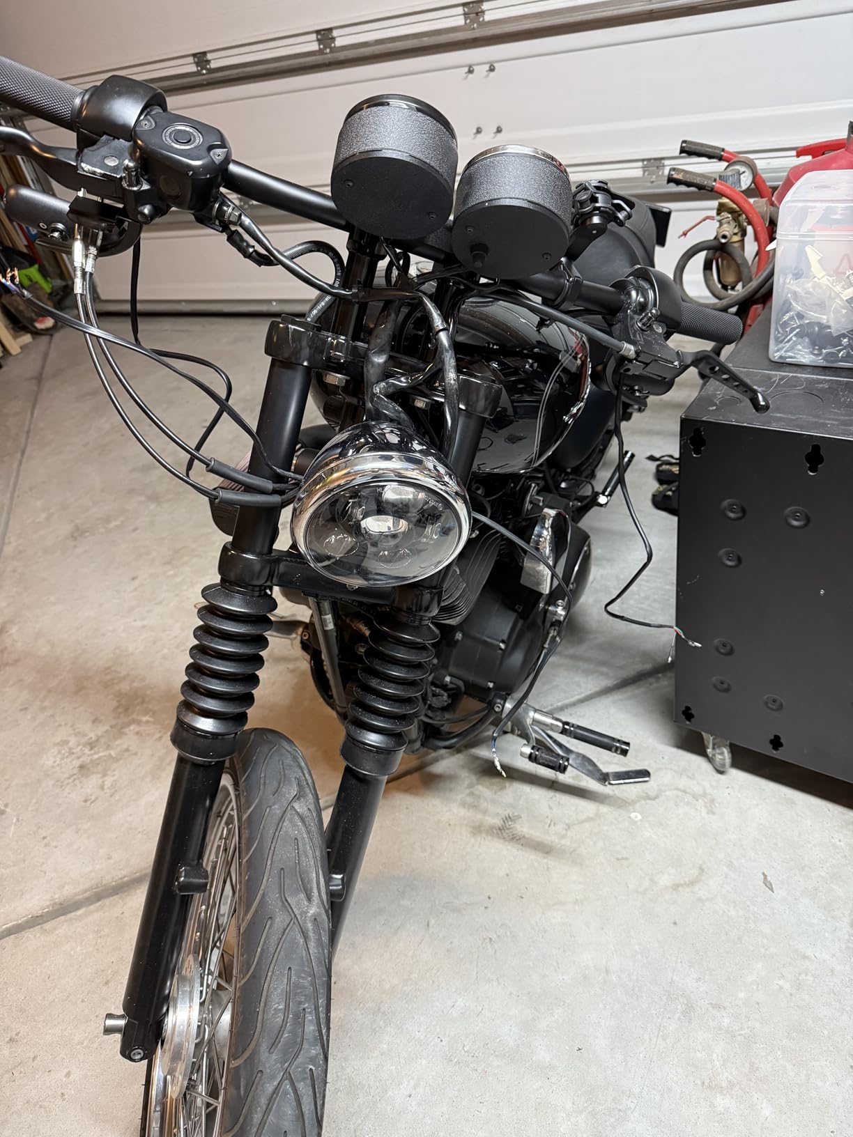 PSLER 39mm Motorcycle Front Fork Covers Guards Rubber Gaiters Gators Shock Boots Shock Absorber Covers Protector Fit for Sportster XL883 1200 Dyna FXD with 39mm Fork. customer photo 2