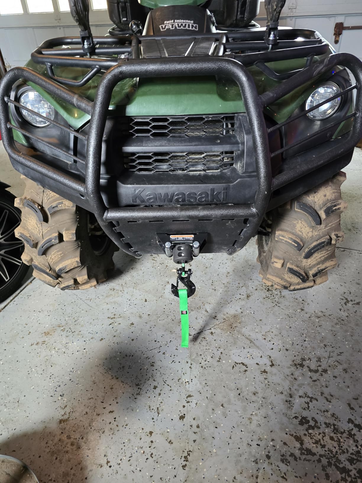 TYT Synthetic Winch Rope Kit - 1/4'' x 50' with 10000 lbs Strength, Protective Sleeve, Heavy Duty Hook, Rubber Stopper, & Safety Pull Strap for Off-Road 4x4 Vehicles (Green) (JPS1450OG) customer photo 1