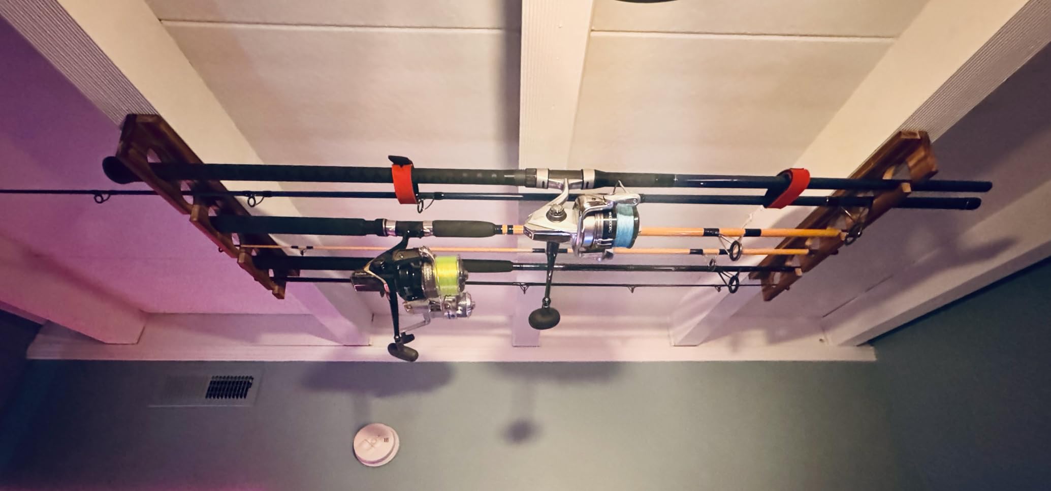 Ghosthorn Fishing Rod Holder, Wall or Ceiling Mounted Pole Rack Garage | Fishing Rod Rack Holds Up to 6 Rods, Fishing Pole Holder with Wall or Ceiling Mount Design for Garage Storage Organizer customer photo 1