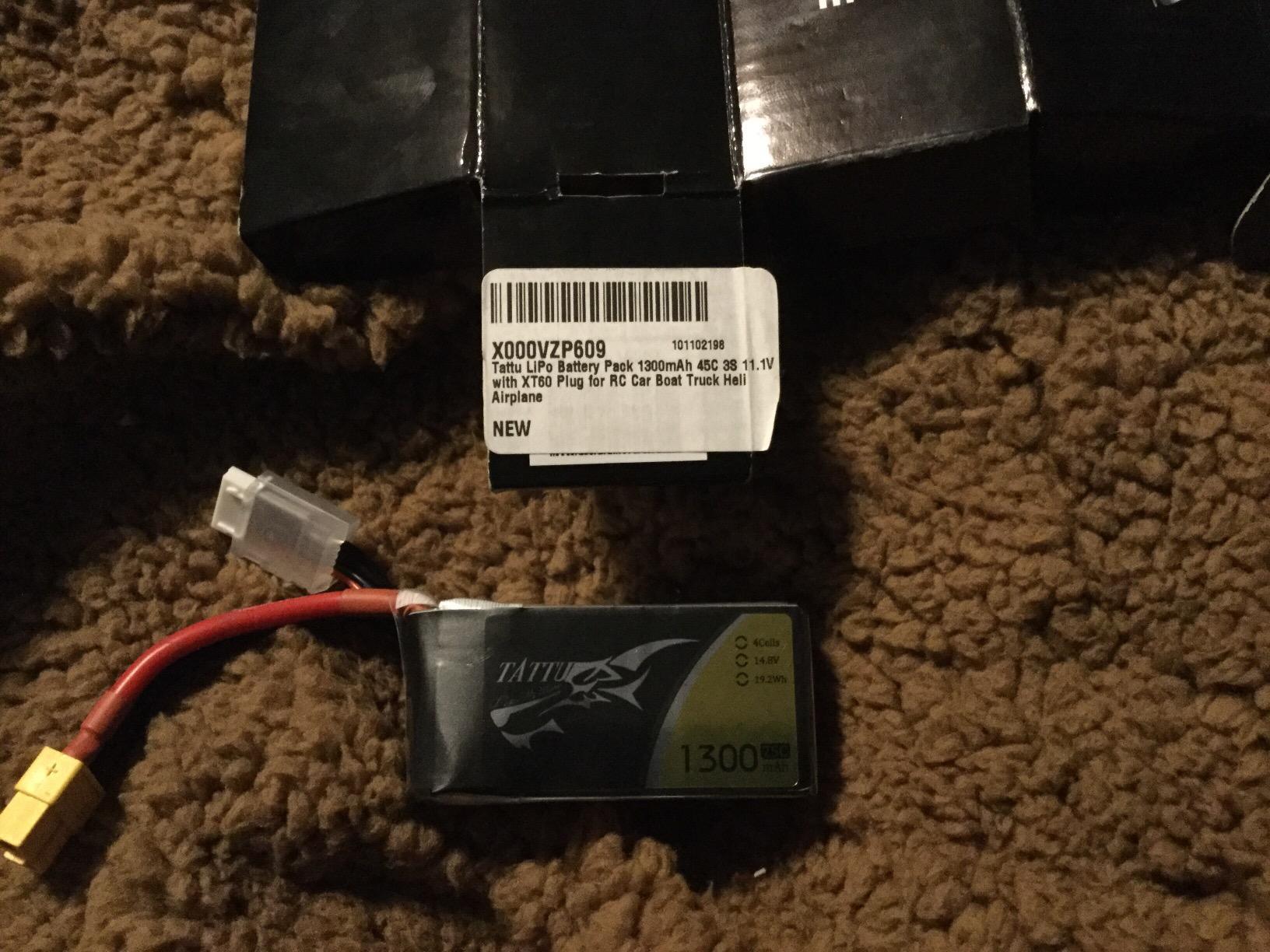 TATTU LiPo Battery Pack 1300mAh 45C 3S 11.1V with XT60 Plug(2 Pcs) customer photo 1