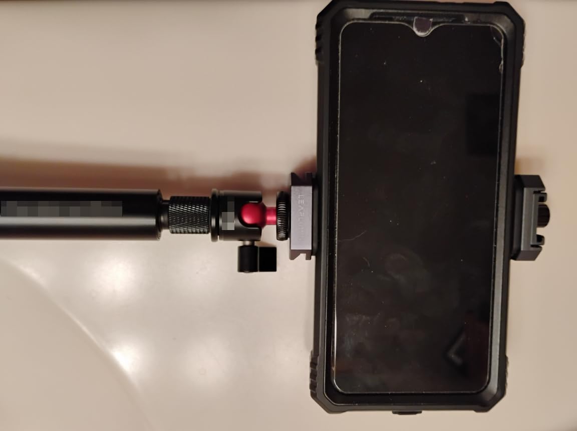 Aluminum Phone Mount for Tripod, Adjustable Phone Tripod Mount with Cold Shoe & Arca Swiss Quick Release Plate,Universal Adjustable Clamp Suitable for iPhone 14 pro/13 Pro/12/11/Samsung customer photo 2