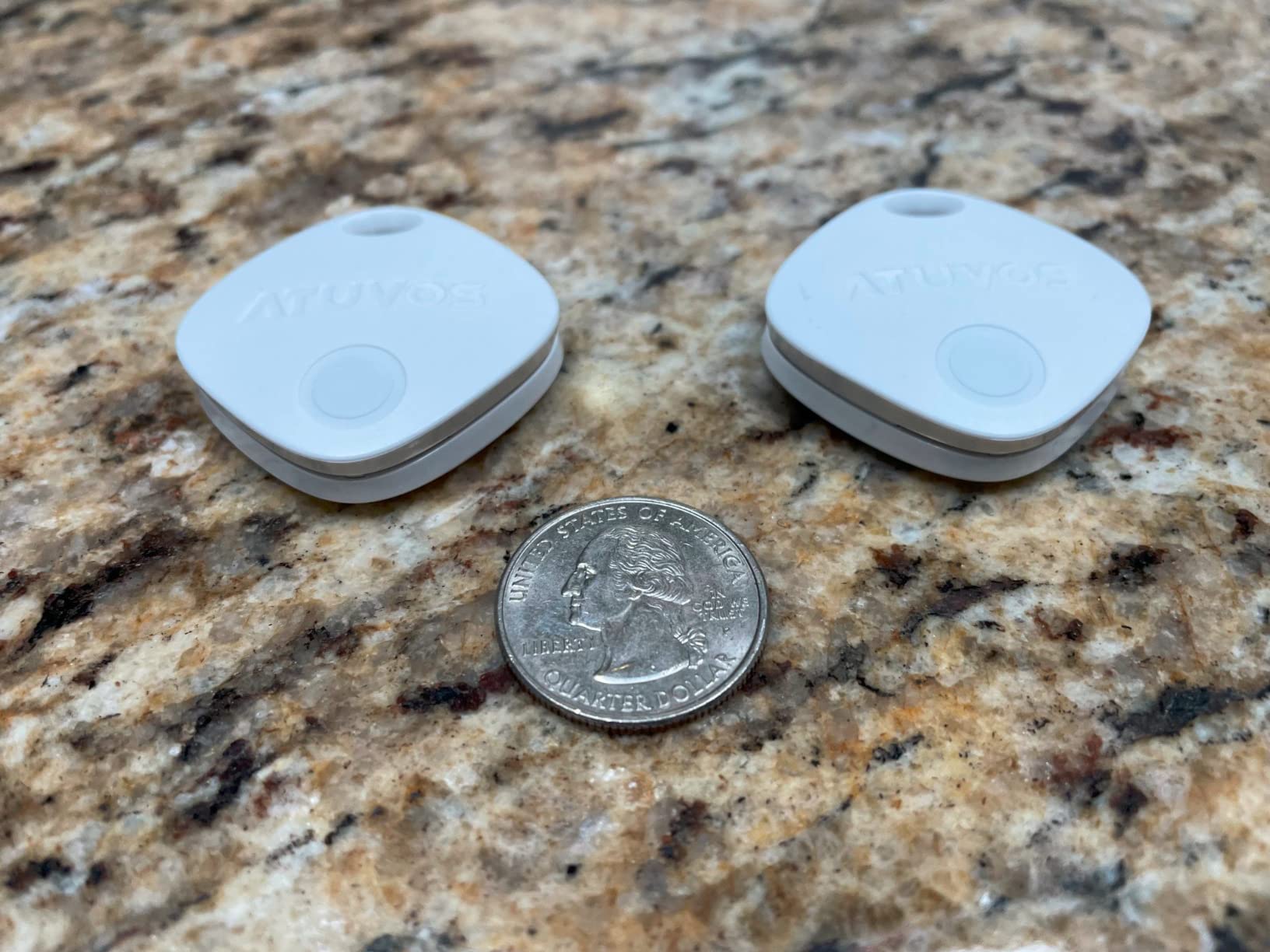 ATUVOS Air Tracker Tags-4 Pack, Bluetooth Luggage Tracker Works with Apple Find My APP (iOS Only, Not for Android), Keys Finder and Item Locator for Luggage, Backpack, Suitcases, Replaceable Battery customer photo 1