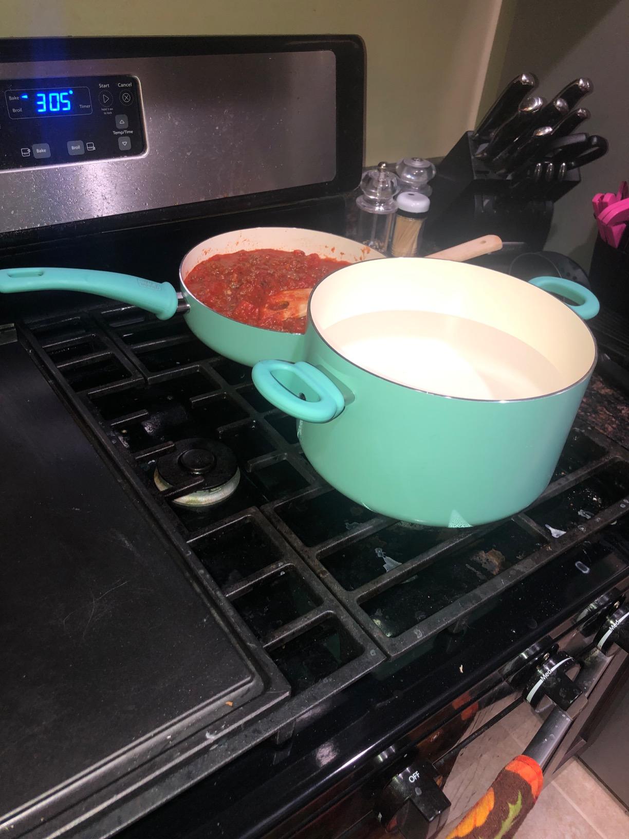 GreenLife 16 Piece Ceramic Nonstick Pots & Pans Cookware Set, Cream customer photo 1