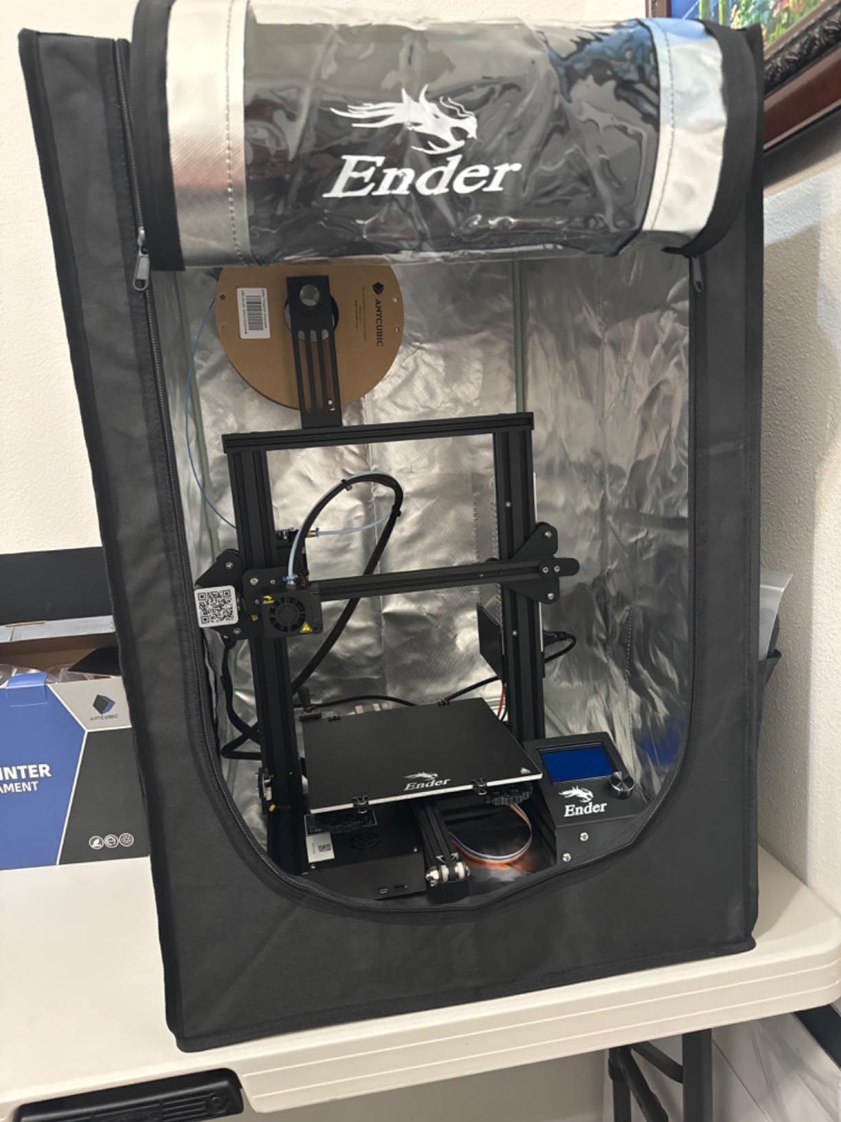 Creality Official 3D Printer Enclosure Fireproof and Dustproof Tent Constant Temperature Protective Cover Storage 480*600*720mm for Ender 3/Ender 3V2/Ender 3S/S1/S1 Pro/Ender 3Pro/Ender 3 Neo/3 V2 Neo customer photo 1