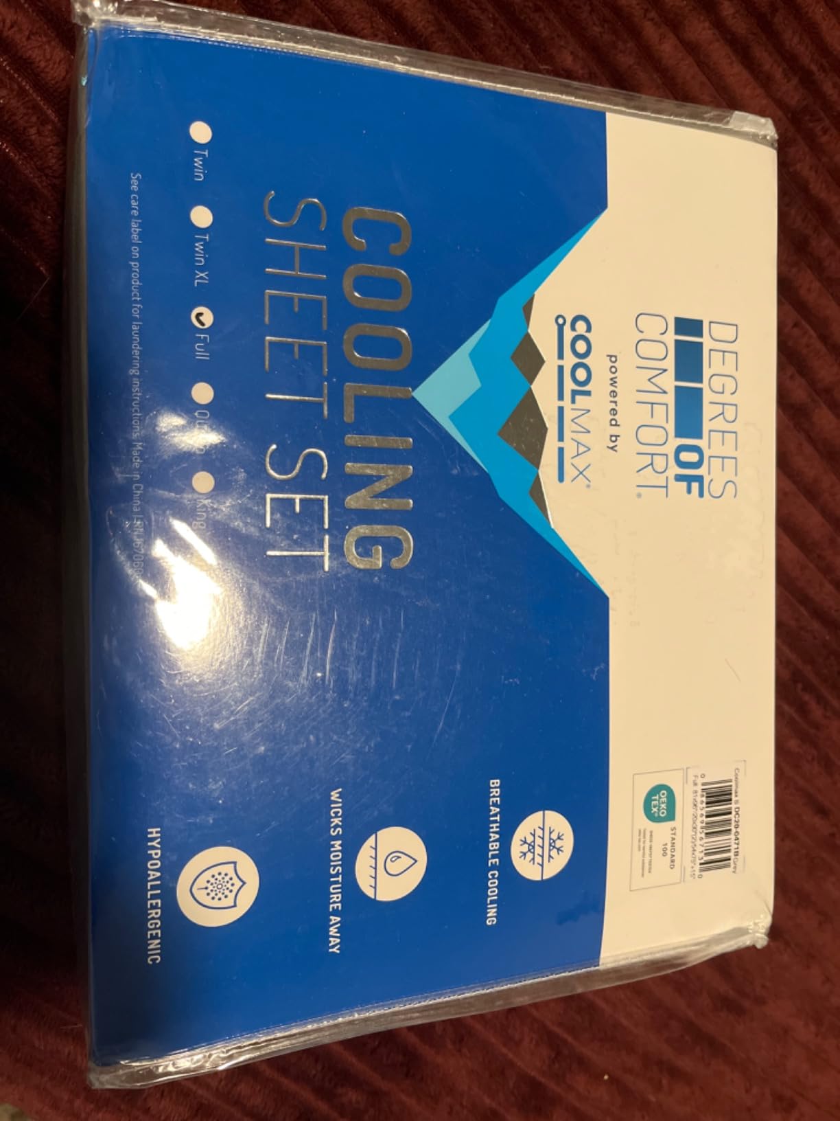 Coolmax® Cooling Sheets for Hot Sleepers, Queen Size, Teal Blue customer photo 2
