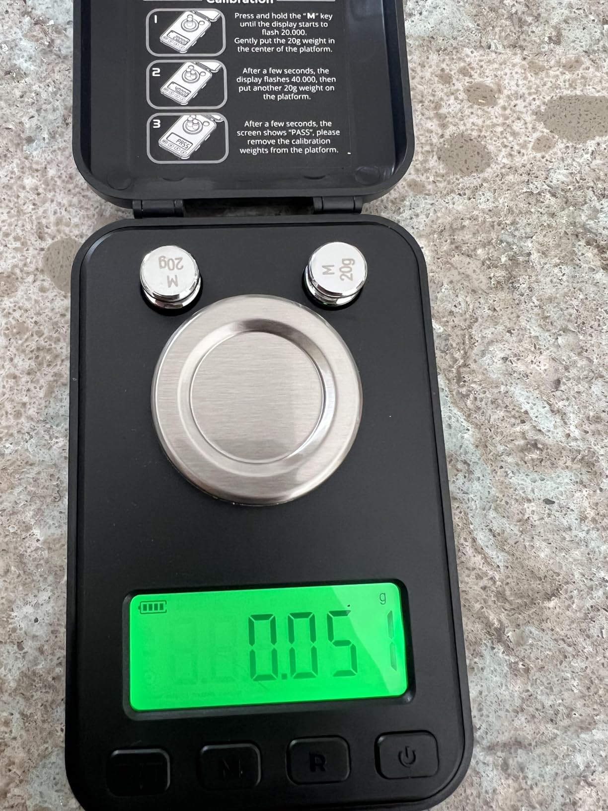 MAXUS Reloading Scale 50g/0.001g with Powder Trickler and 3 Backlight Modes customer photo 1