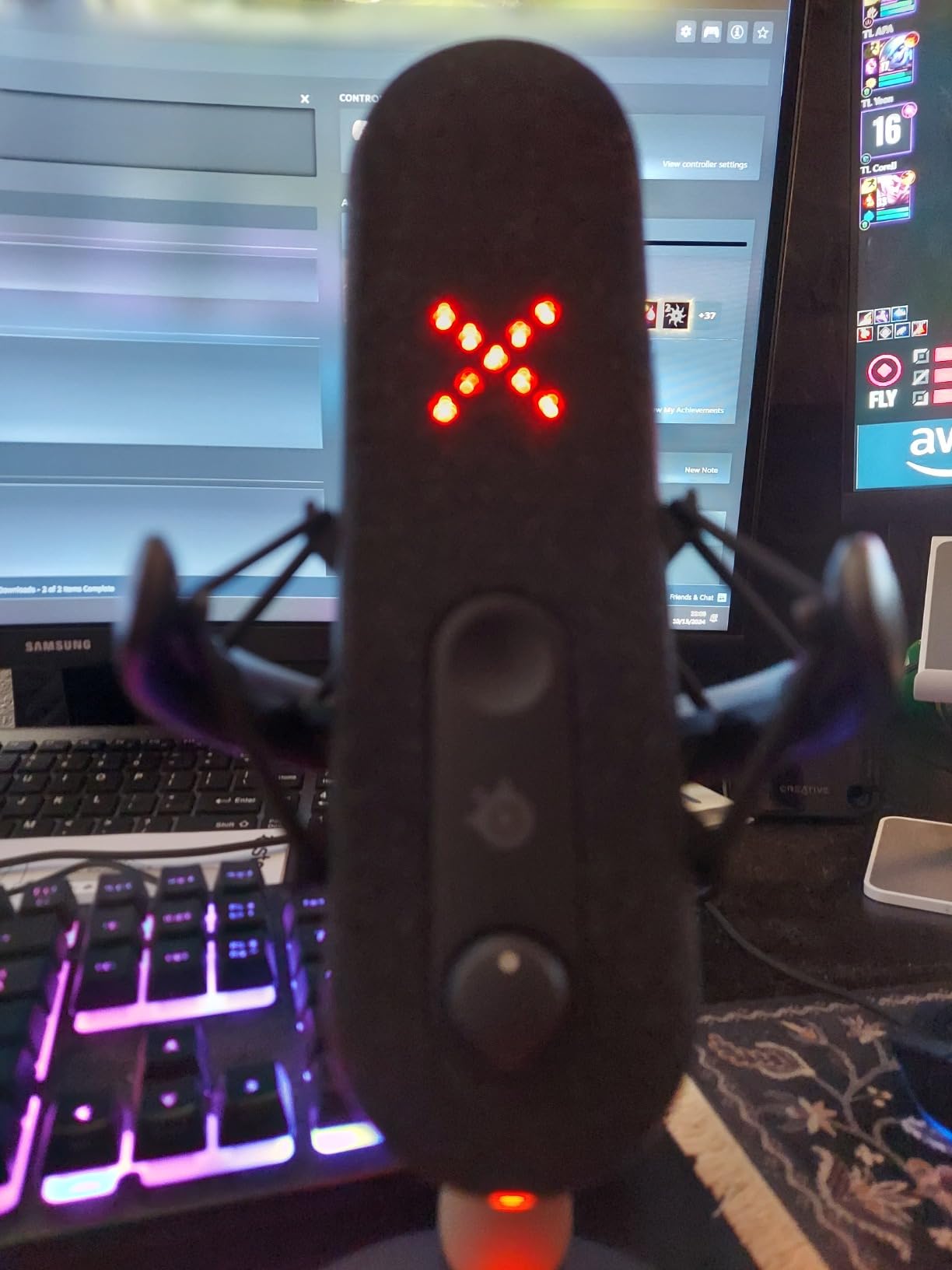 SteelSeries Alias USB Mic for PC - 3x Bigger Capsule for Gaming, Streaming and Podcasting - Sonar for Streamers Audio Software - AI Noise Cancelling - LED Mute & Level Monitoring - Shock Mount customer photo 2