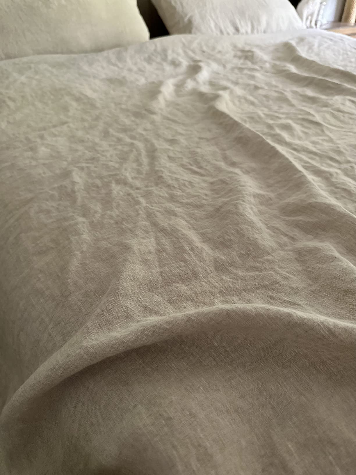 Simple&Opulence 100% Linen Sheets Queen Size Set, 4 Pcs Natural French Linen Bed Sheets, Breathable Soft Durable Bedding Set for All Season (Classic Blue, Queen) customer photo 1