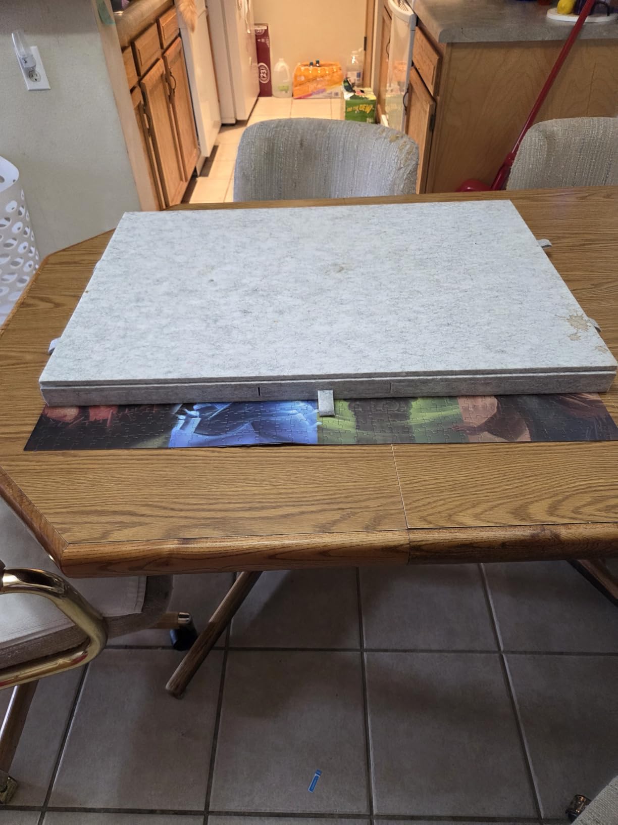 Lavievert Tilting Puzzle Board with 2-in-1 Designed Stand & Cover, Super Lightweight Felt Plateau Storage with 5 Drawers for Adults, Portable Jigsaw Puzzle Table for Up to 1000 Pieces – Gray customer photo 2