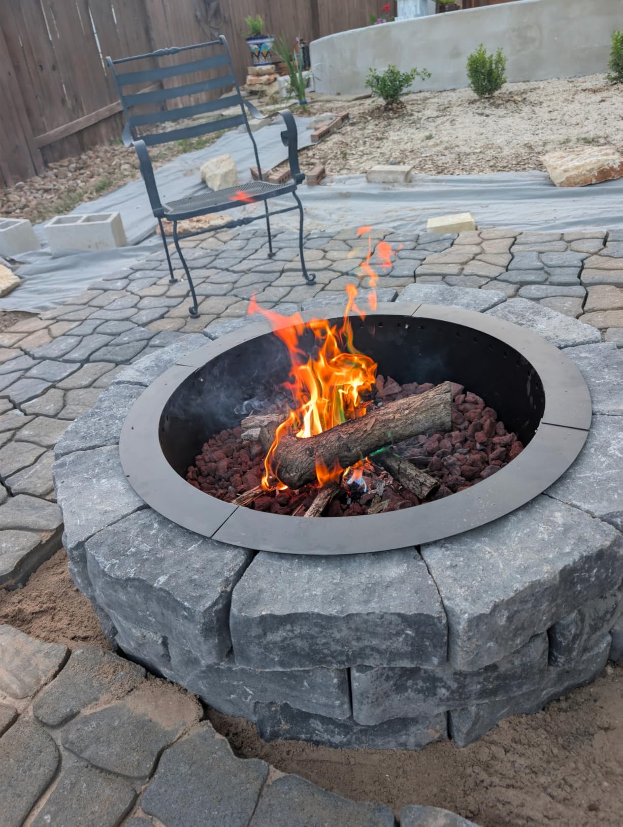 Iron Forge Tools Smokeless Fire Pit Ring Outdoor Insert 36 Inch Round Steel customer photo 1
