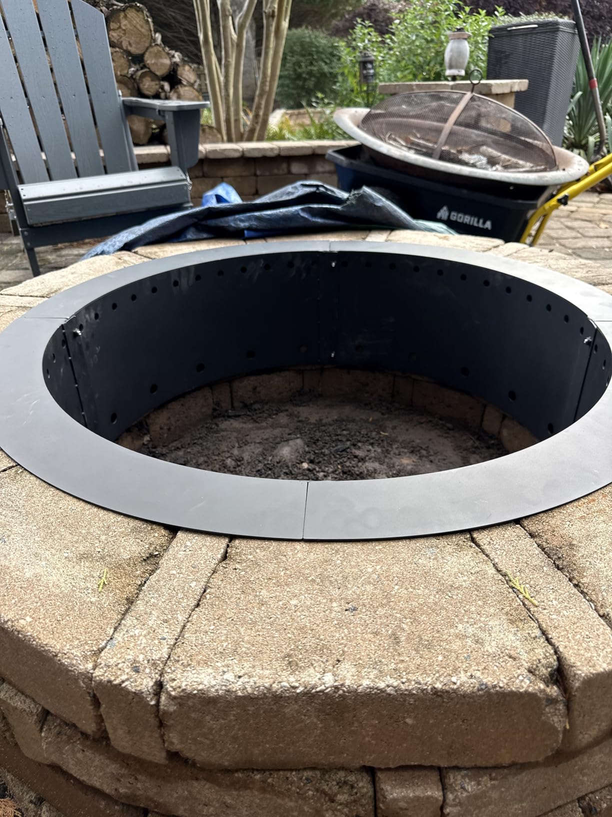 Iron Forge Tools Smokeless Fire Pit Ring Outdoor Insert 36 Inch Round Steel customer photo 2