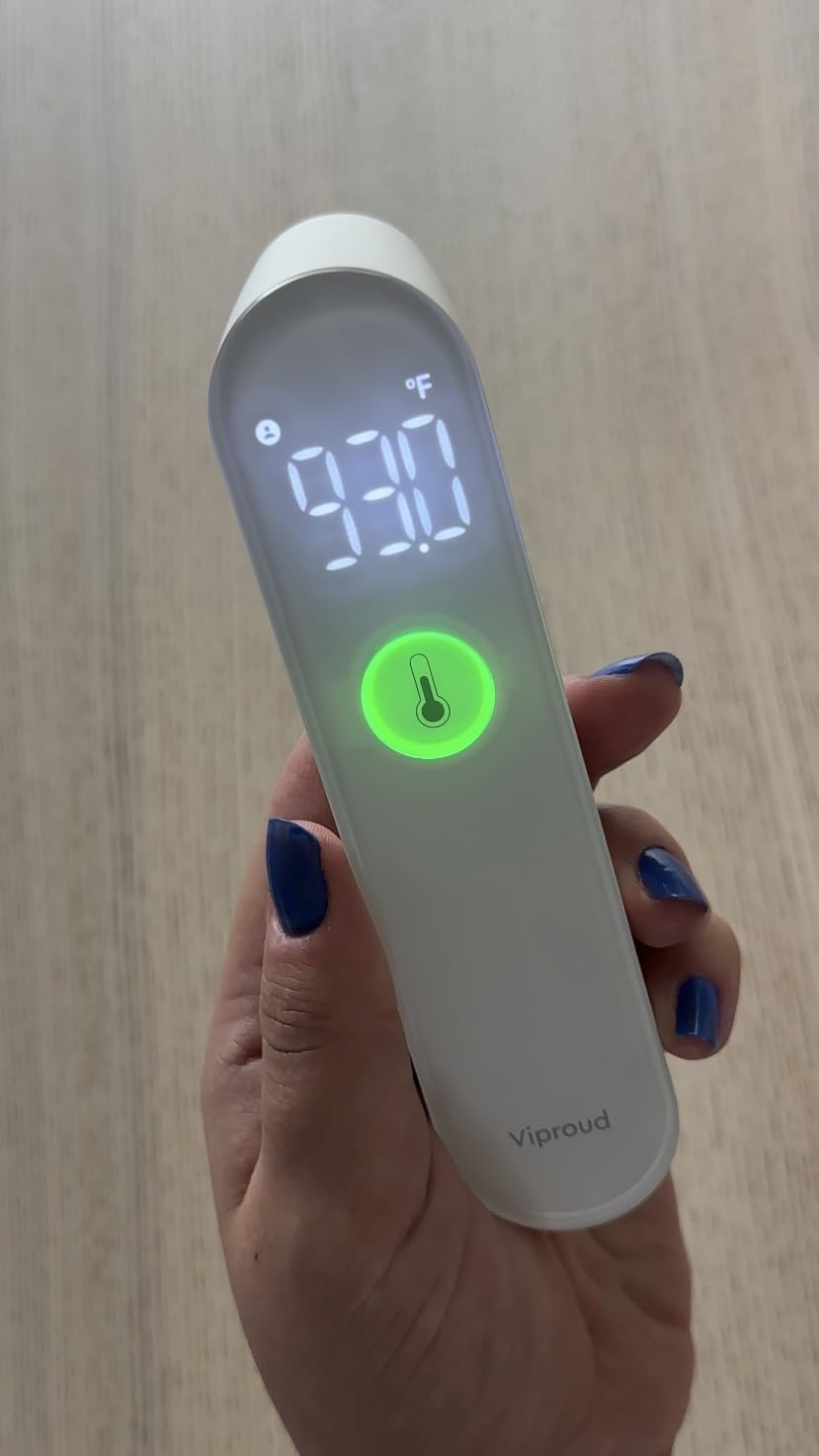 Viproud Thermometer for Adults and Kids, Fast Accurate Baby Thermometer | 1 second Result, Fever Alarm, Mute Mode, Body & Object Mode, 35 Memory Recall, Baby Essentials, Lifetime Support customer photo 1