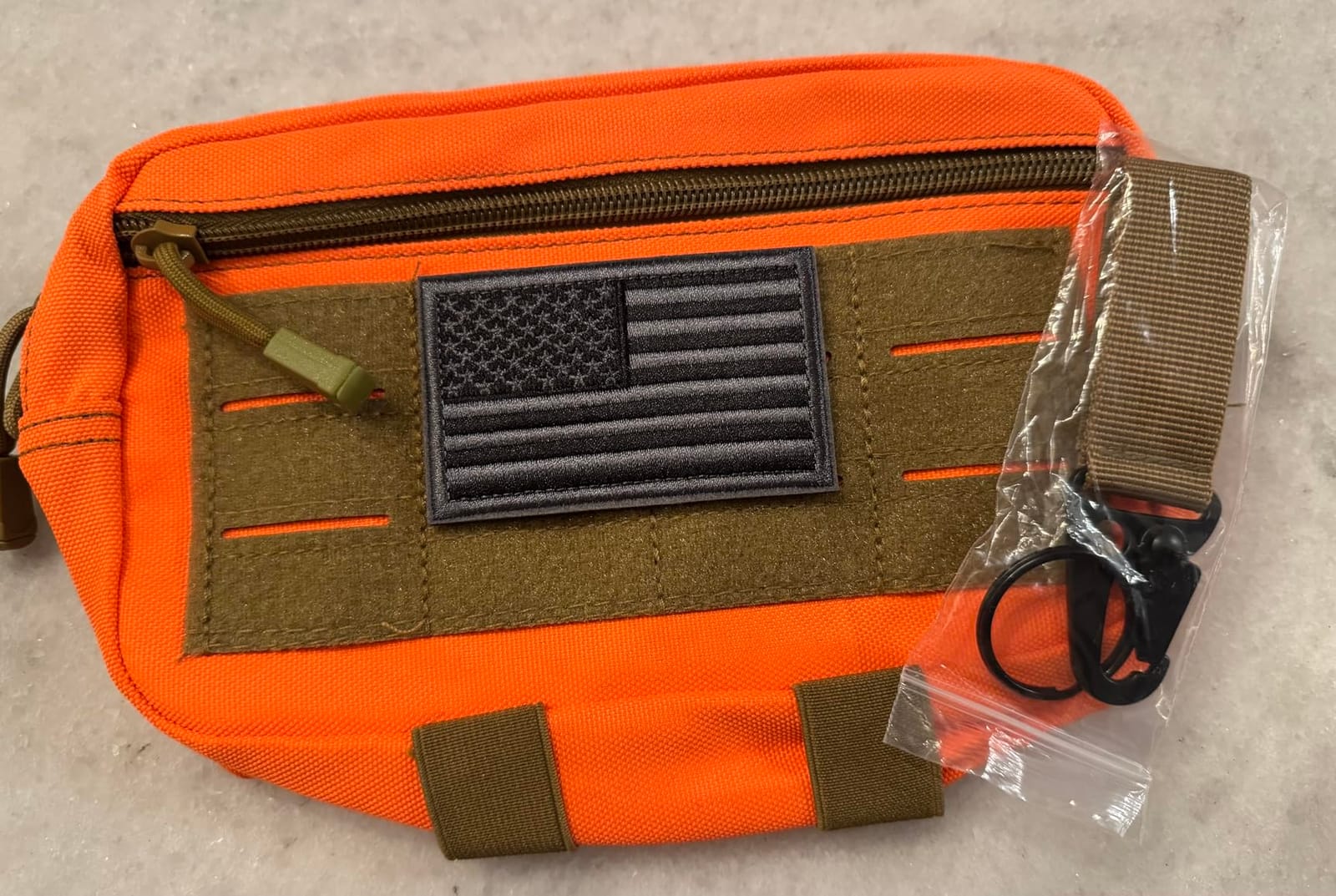 FRTKK Tactical Molle Admin Pouch Utility Laser Cut EDC Tool Pouch Bag Horizontal Modular Pouches Include US Flag Patch and Keychain customer photo 2
