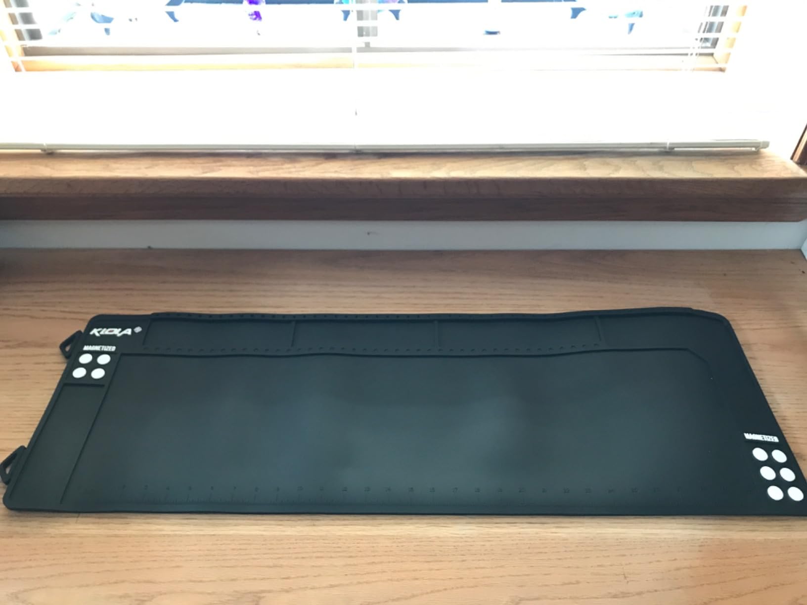Klola Rifle Shotgun Cleaning Mat - Large Magnetic Gun Mat with Organizer Parts Tray, Anti-Slip Workbench Cleaning Pad, Inch Ruler customer photo 1