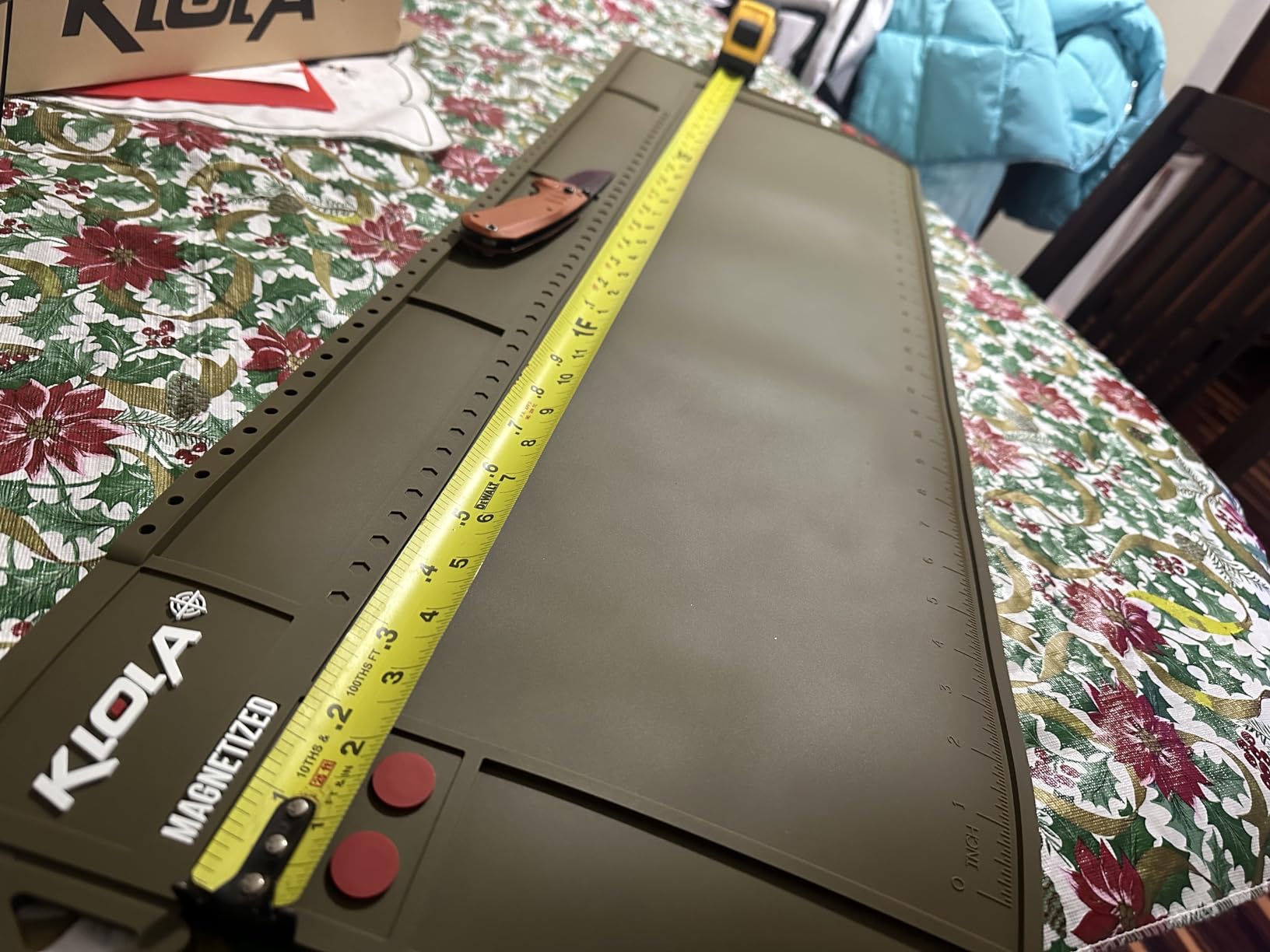 Klola Rifle Shotgun Cleaning Mat - Large Magnetic Gun Mat with Organizer Parts Tray, Anti-Slip Workbench Cleaning Pad, Inch Ruler customer photo 2