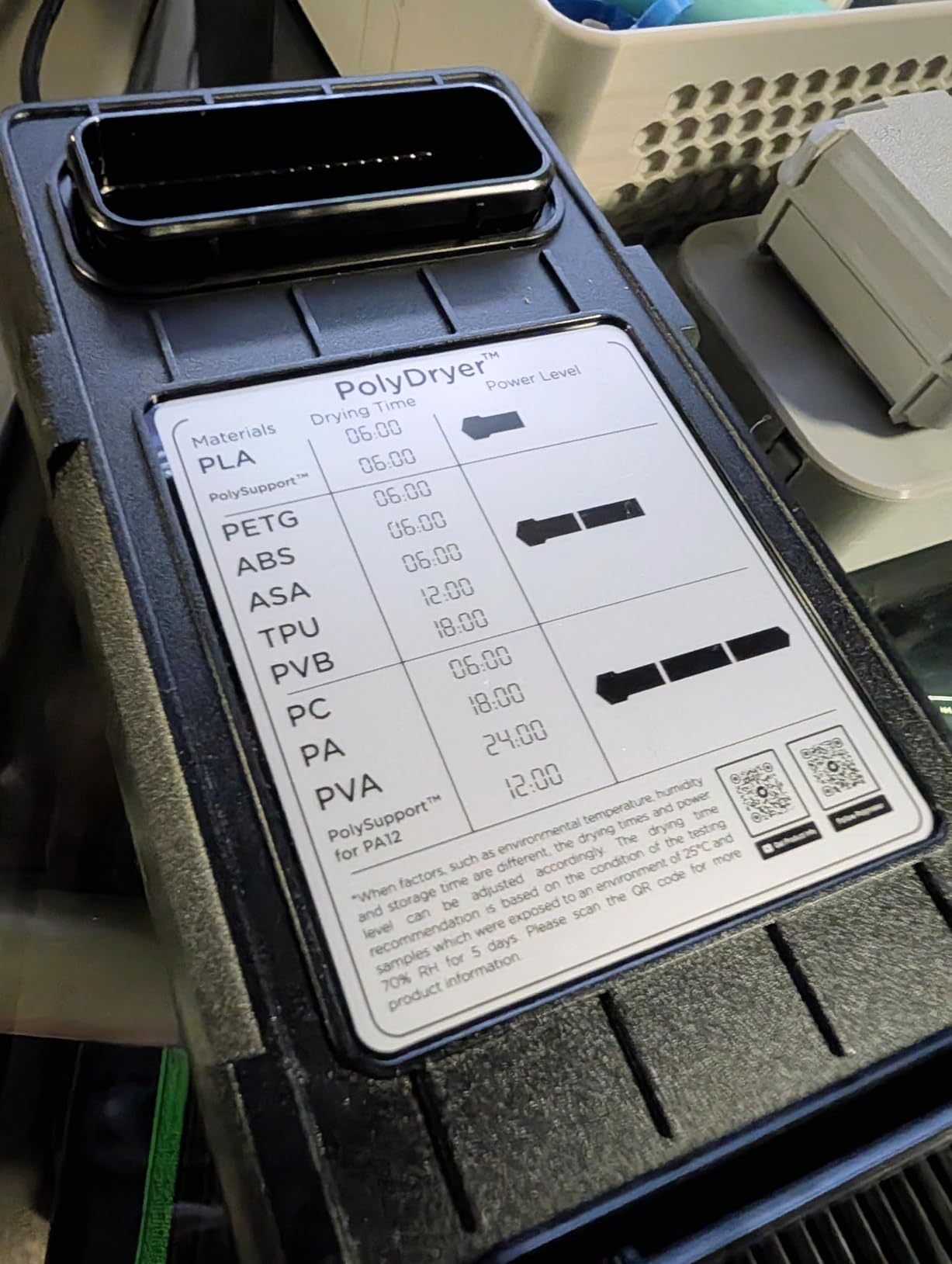 Polymaker Filament Dryer & Storage Box Polydryer for 1kg PA Nylon PLA PETG customer photo 2