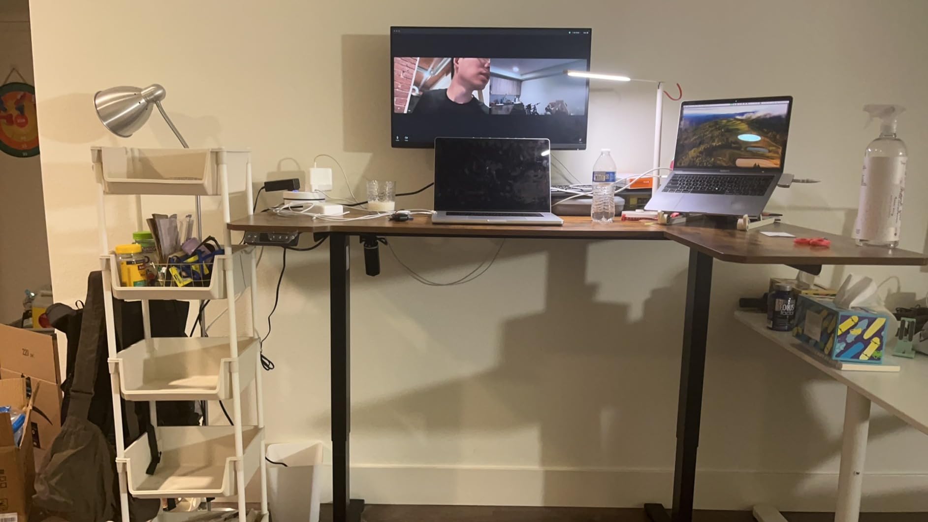 Acrolix L Shaped Electric Standing Desk,59x40 Reversible,Rustic Brown customer photo 1