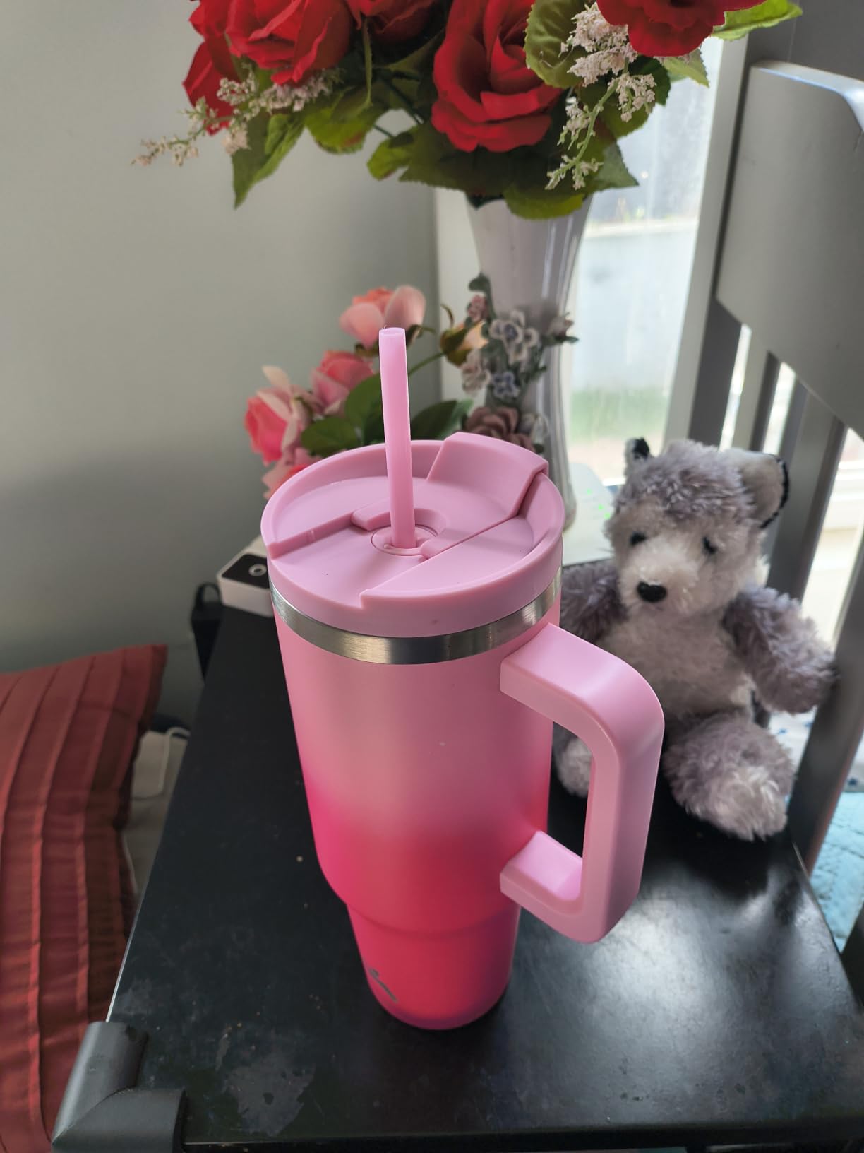 Konokyo 40 oz Insulated Tumbler Water Bottle with Handle, Straw Lid customer photo 2