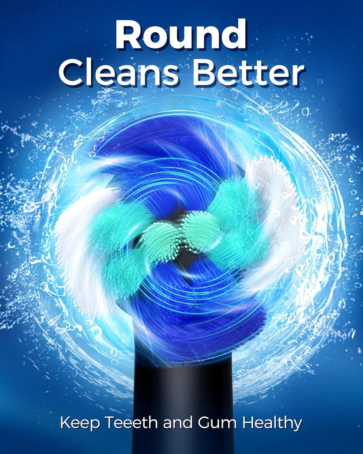 Rotating Electric Toothbrush for Adults, 8 Heads 2 Types, 4 Modes, Black customer photo 2
