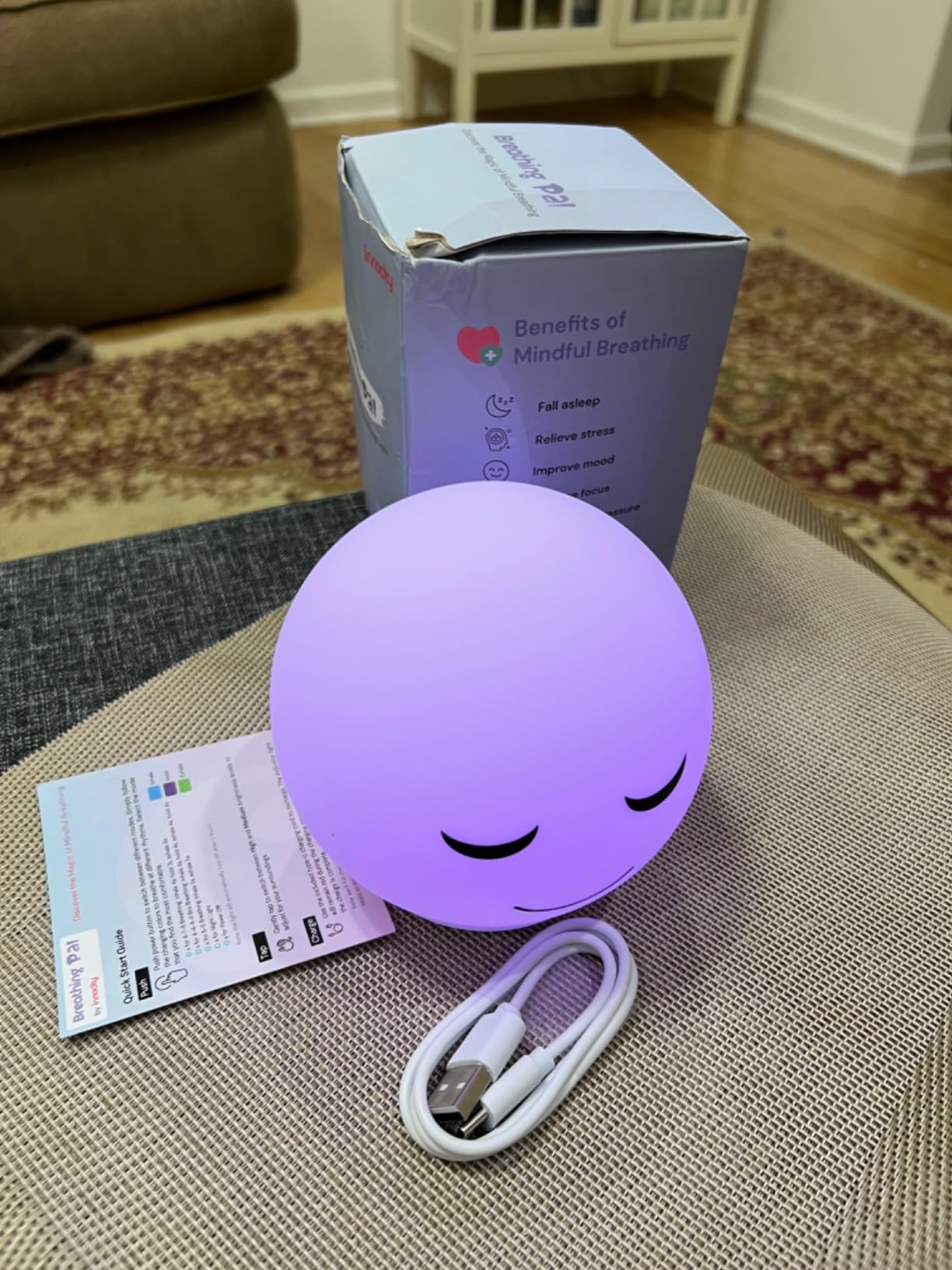 Breathing Pal Kyle, Anxiety Relief Kid Breathing Light for Calm Down Corner | 3 Breathing Modes, Guided Mindfulness Meditation Lamp, Stress Relief Items for Classroom & Sleep, Calm Down Corner Supplies customer photo 1