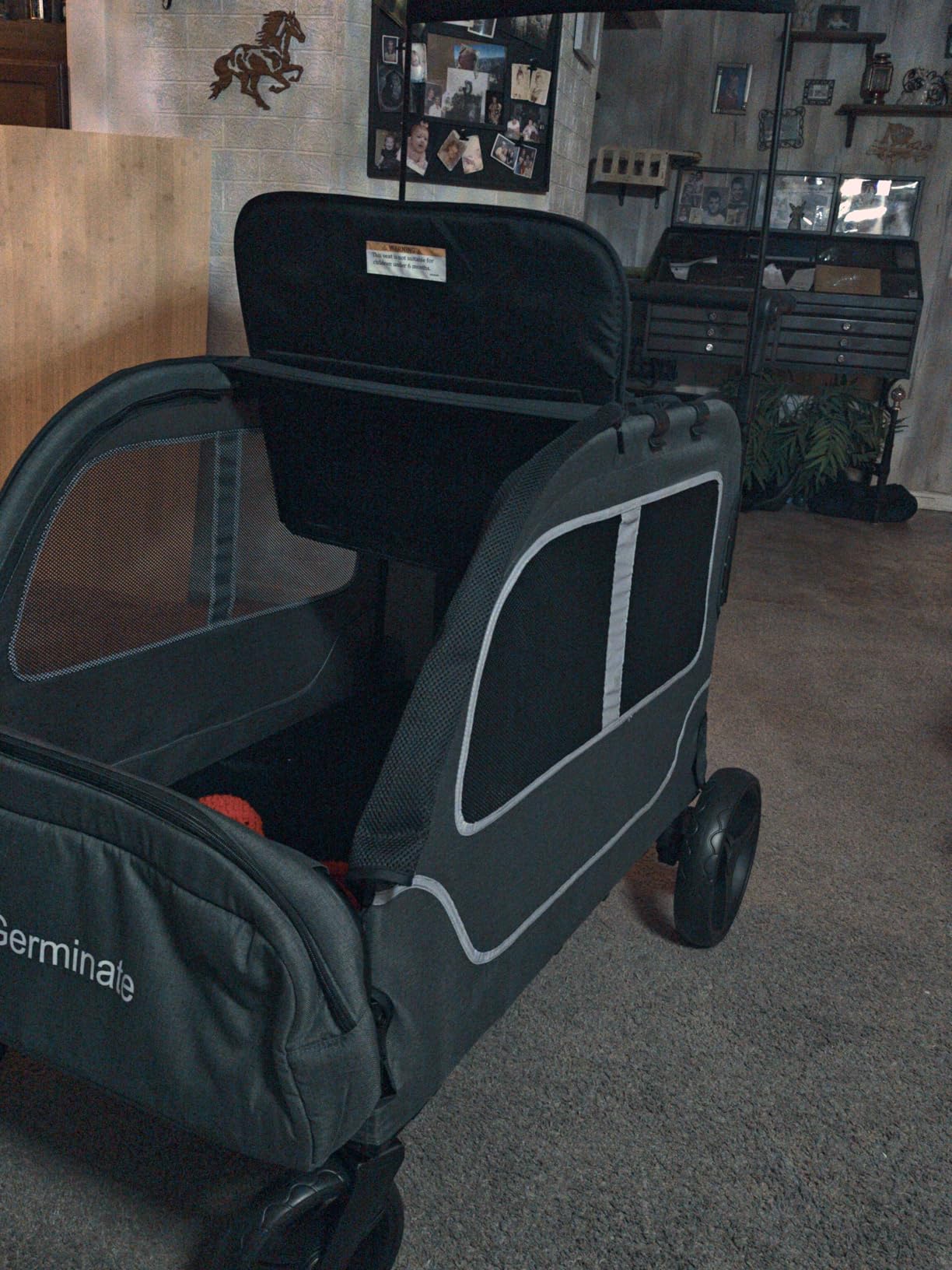 4 Seater Wagon Stroller, Triple Stroller for 2 3 Kids Toddler | Child Baby Large Quad Double Seat Travel Preschool All Terrain Adjustable Handle Removable Canopy Push Pull customer photo 2