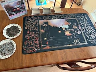 Newverest Jigsaw Puzzle Mat Roll Up, Saver Pad 55” x 35.5” Portable Keeper Up to 3000 Pieces with Non-Slip Rubber Bottom and Polyester Top + 3 Puzzle Sorting Trays, Travel-Friendly Storage Bag customer photo 2