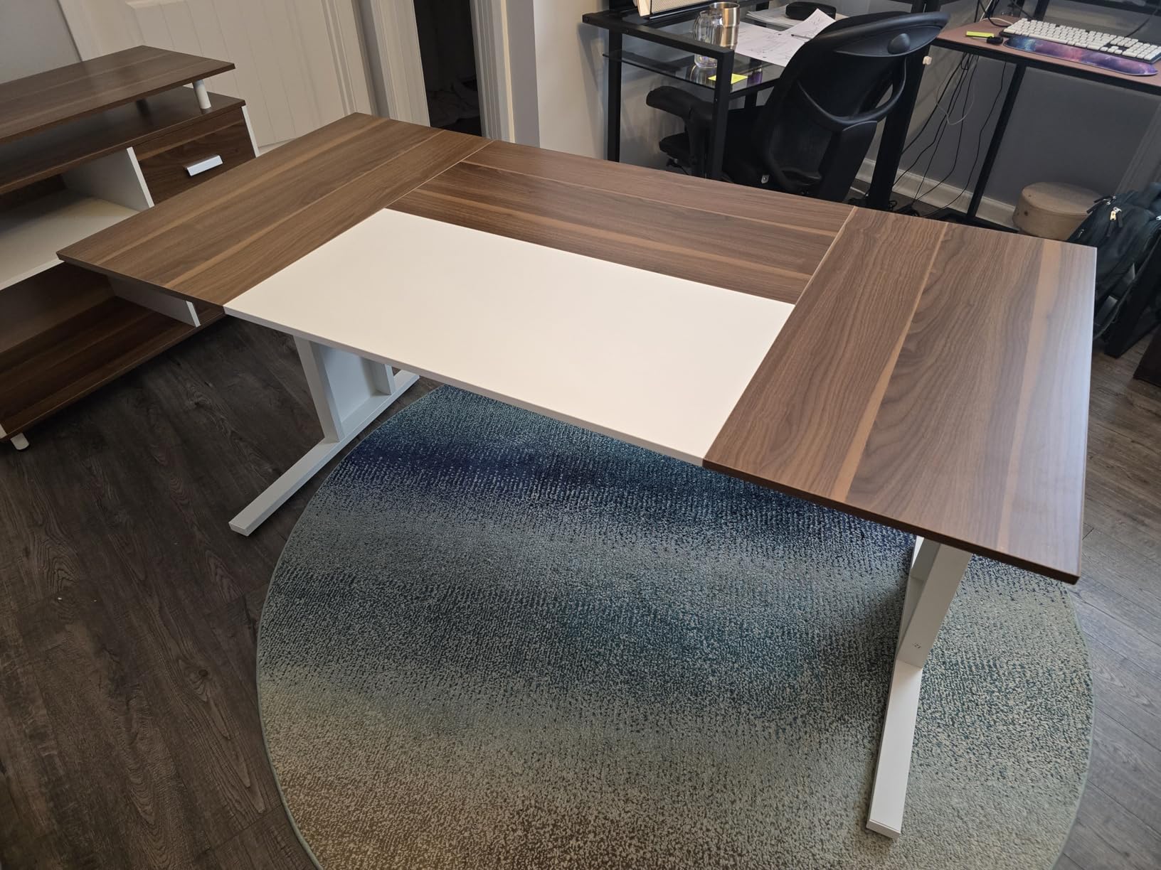 Tribesigns 63 Inch Executive Desk with File Cabinet, Large Office Desk L Shaped Computer Desk with Drawers and Storage Shelves, Business Furniture Desk Workstation for Home Office, Brown and Black customer photo 2