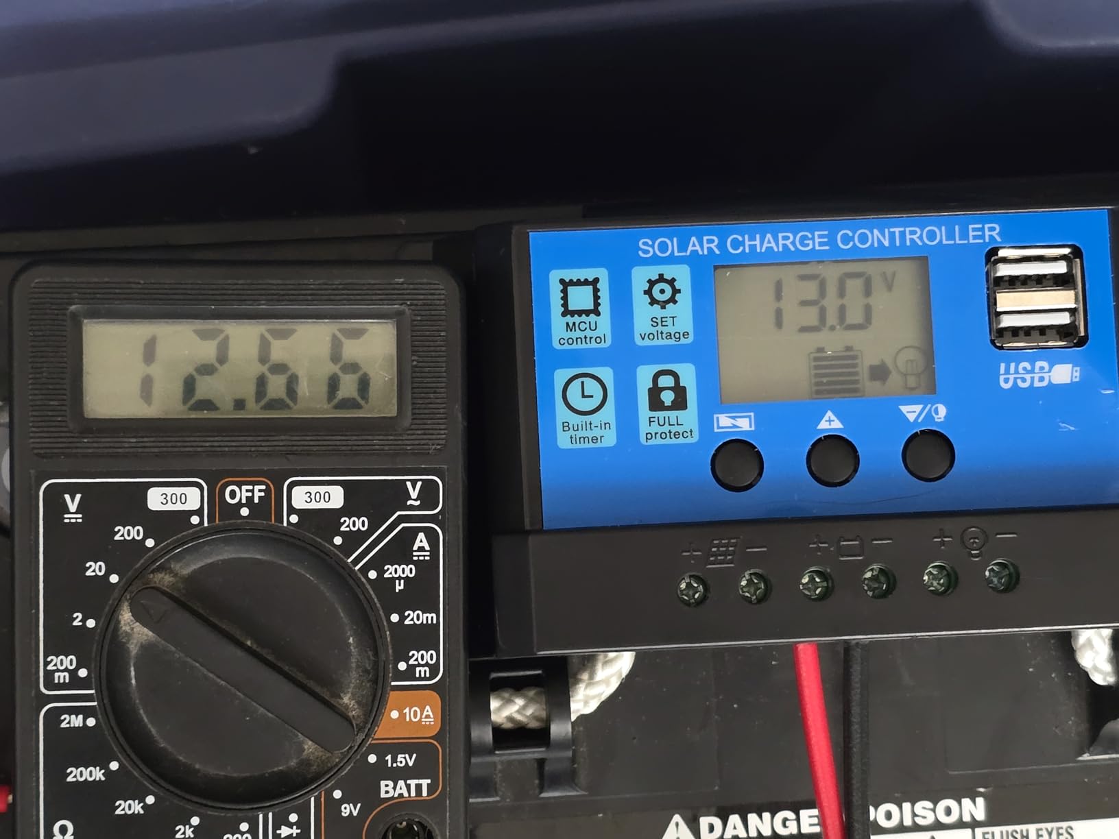 30A PWM Solar Charge Controller, 12V 24V Dual USB Solar Panel Battery Intelligent Regulator with LCD Display, Auto Parameter Adjustable, Timer Setting, Multiple Load Control Modes customer photo 1