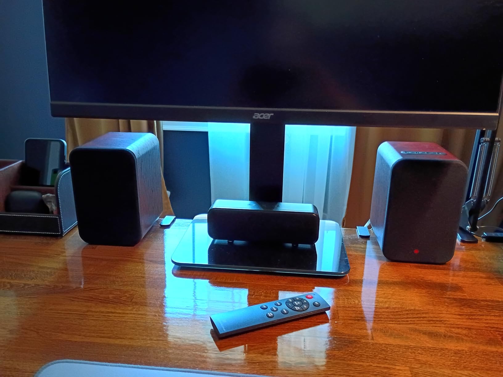 RIOWOIS Powered Bookshelf Speakers, Desktop Speakers for Record Player customer photo 2