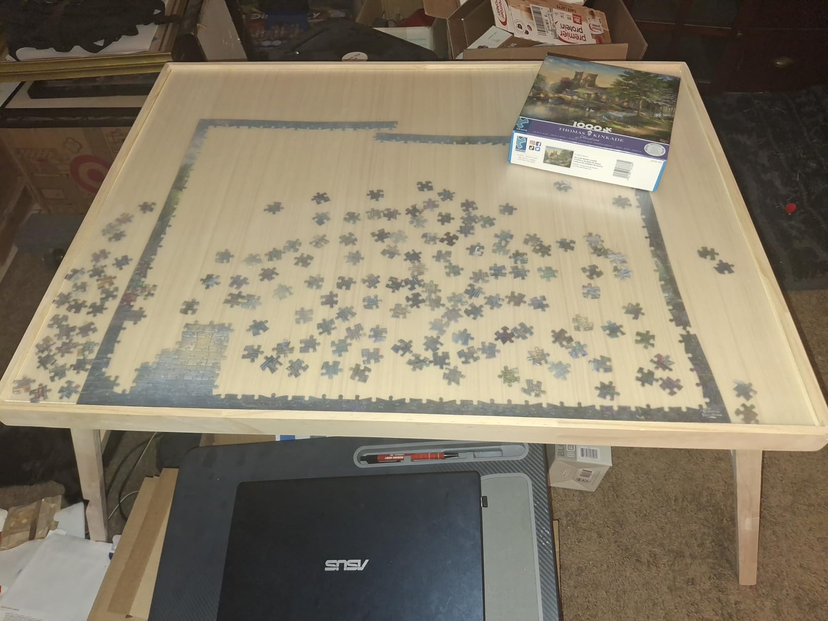 TEAKMAMA 1500 Pieces Puzzle Table, 27.6
