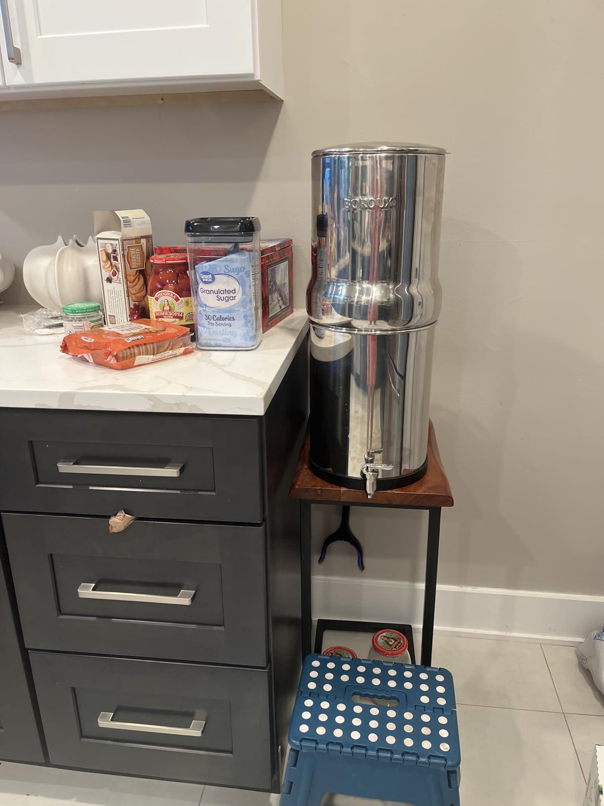 Boroux Legacy Gravity-Fed Countertop Stainless Steel Water Filter System | 3 Gallons with 2 Authentic Black Foundation. Filters customer photo 1