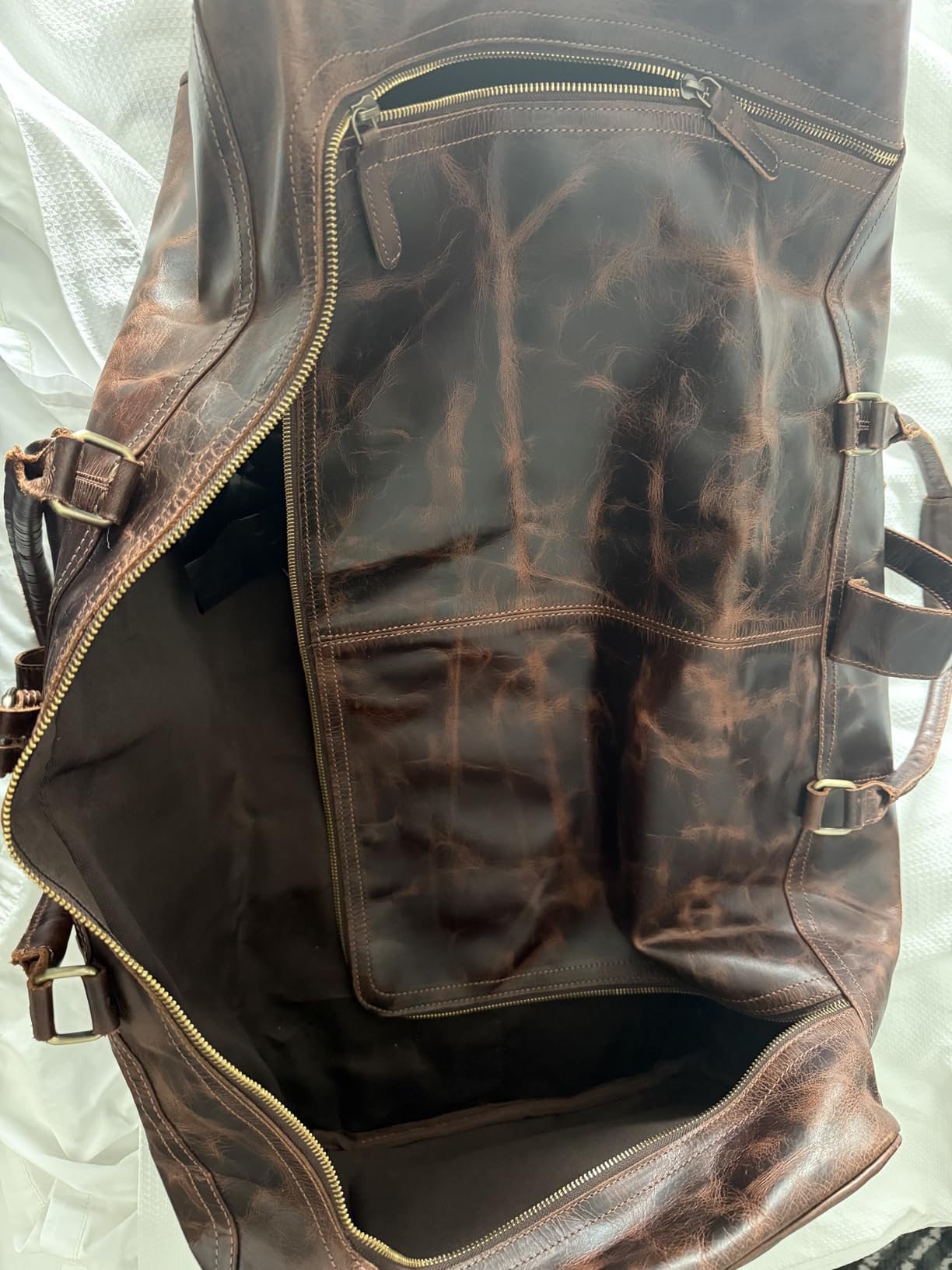 Leather Duffle Bags for Men - 24 Inch Full Grain Leather travel bag, leather overnight bag, Mens Leather Bag, Carry On Leather Weekender Bag, Airplane Leather Luggage Duffel Gym Bag customer photo 2
