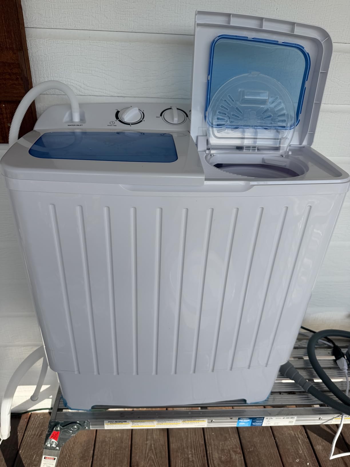 COSTWAY Portable Washing Machine, 12Lbs Washer and 8Lbs Spinner, Grey+White customer photo 1