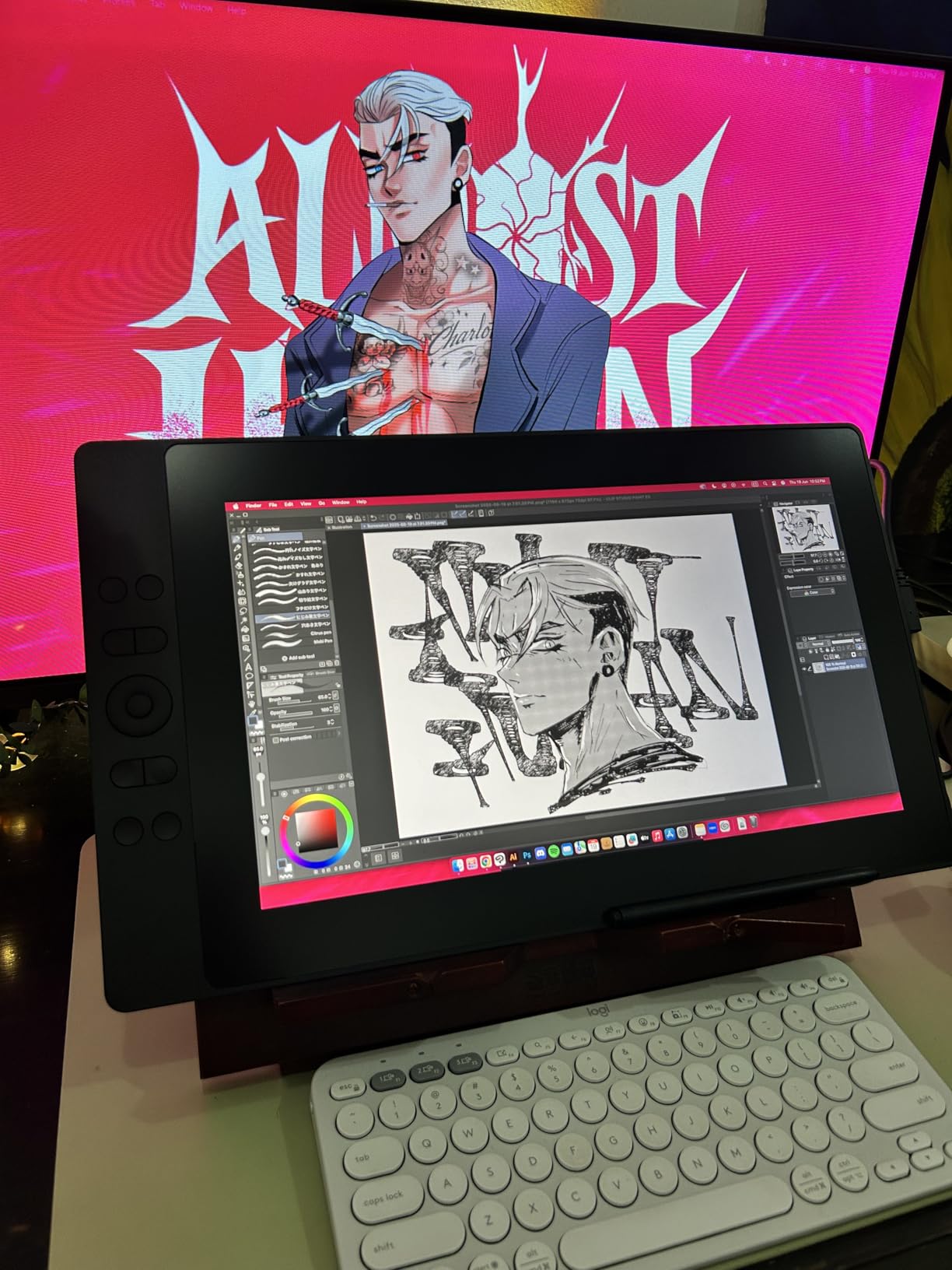UGEE 15.4 inch Drawing Tablet with Screen,143% sRGB UE16 Computer Graphics Tablet with Full-Laminated Screen 8+1 Hot Keys 16K Level Pressure Battery-Free Stylus,Drawing Pad for PC/Windows/Mac/Android customer photo 2
