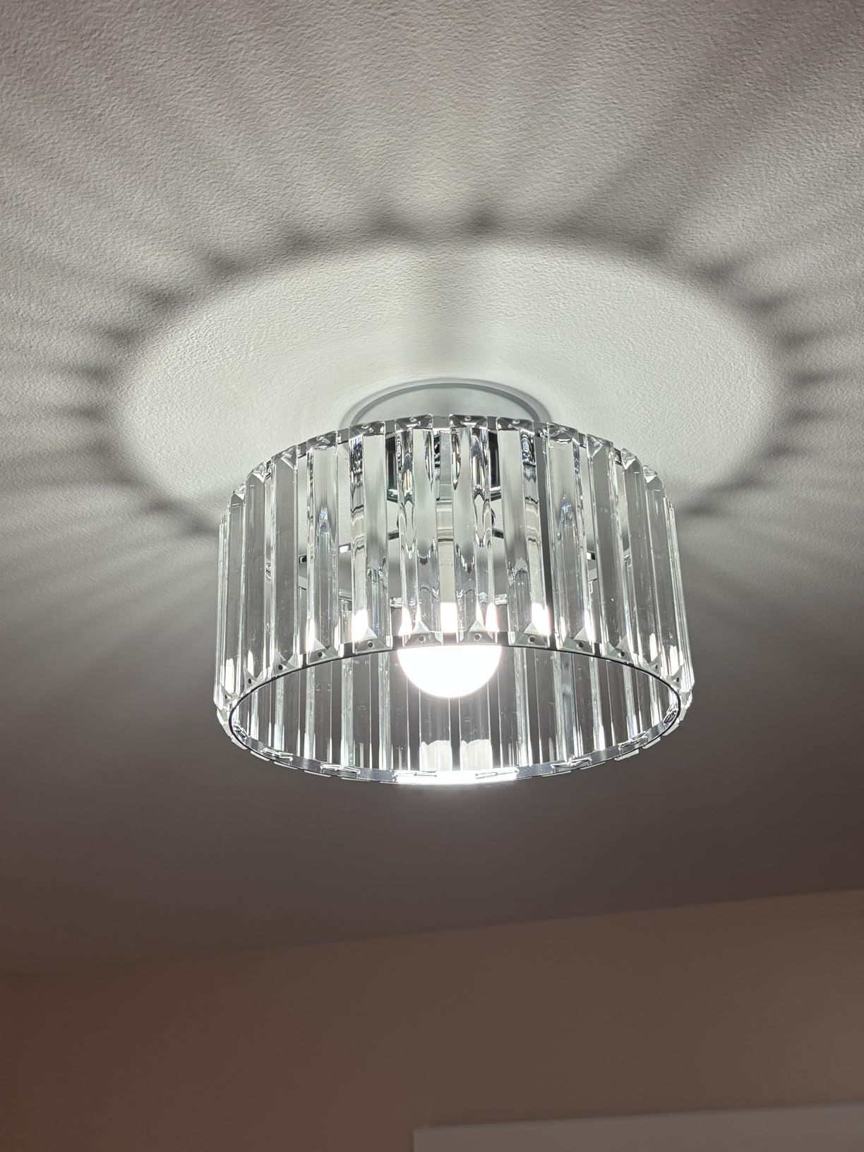 Crystal Ceiling Light Fixture, Modern Semi Flush Mount Ceiling Light, Gold Hallway Lighting Fixtures Chandelier for Kitchen, Close To Ceiling Light Fixtures for Entryway Bedroom, 1-Light, 11Inch customer photo 2