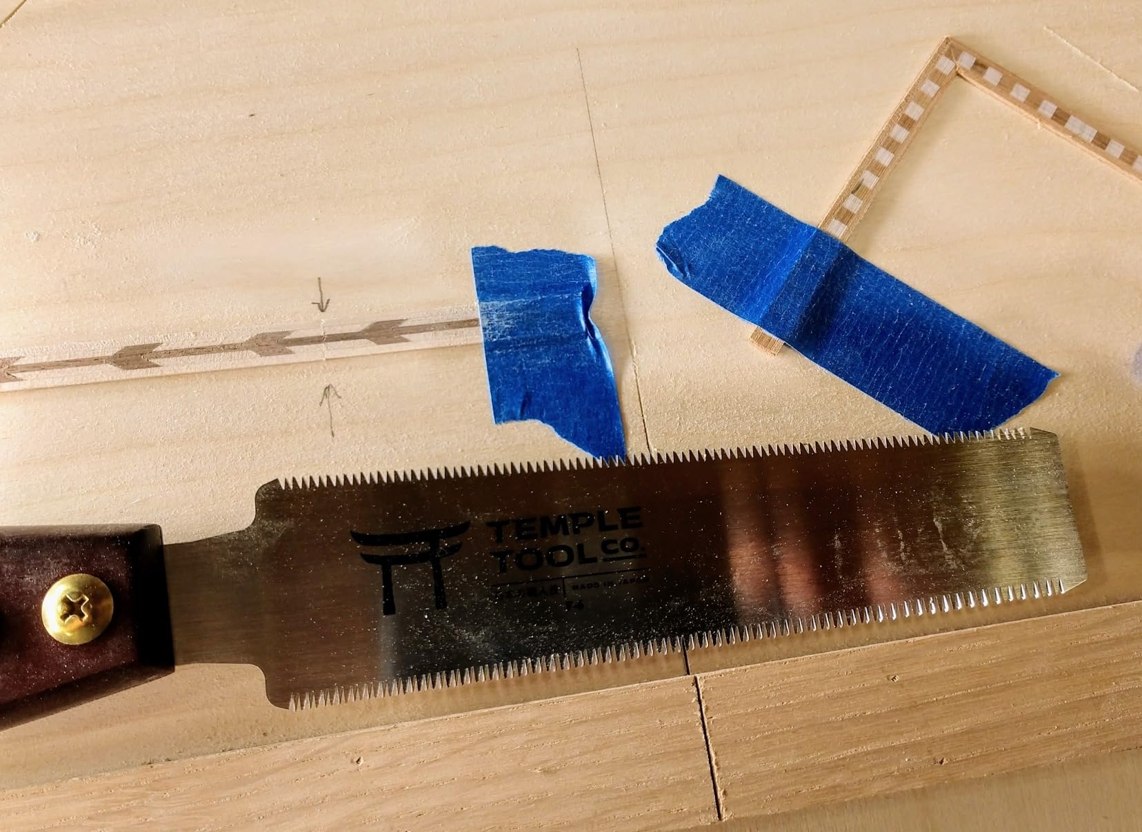 Temple Tool Co. Japanese Flush Cut Saw - 6 Inch Double Edge Pull Saw for Flush Cutting Dowels, Pegs, Wedges - Hardwood Softwood customer photo 2