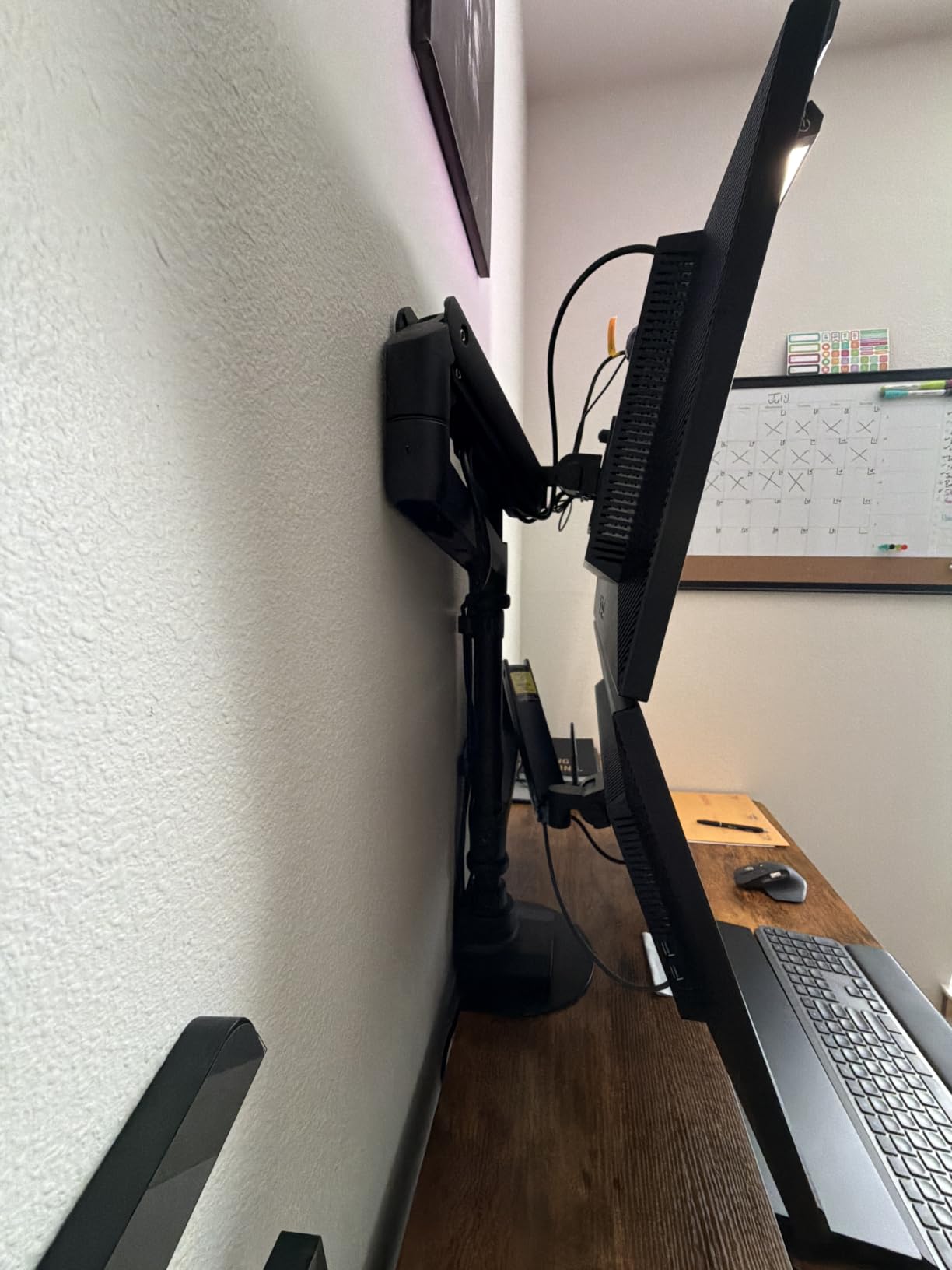 VIVO Pneumatic Arm Dual Ultrawide Monitor Extra Tall Desk Mount for Up to 49 inch Screens, Heavy Duty Clamp, Holds 2 Ultra Wides Up to 44 lbs, Black, STAND-V120K customer photo 1