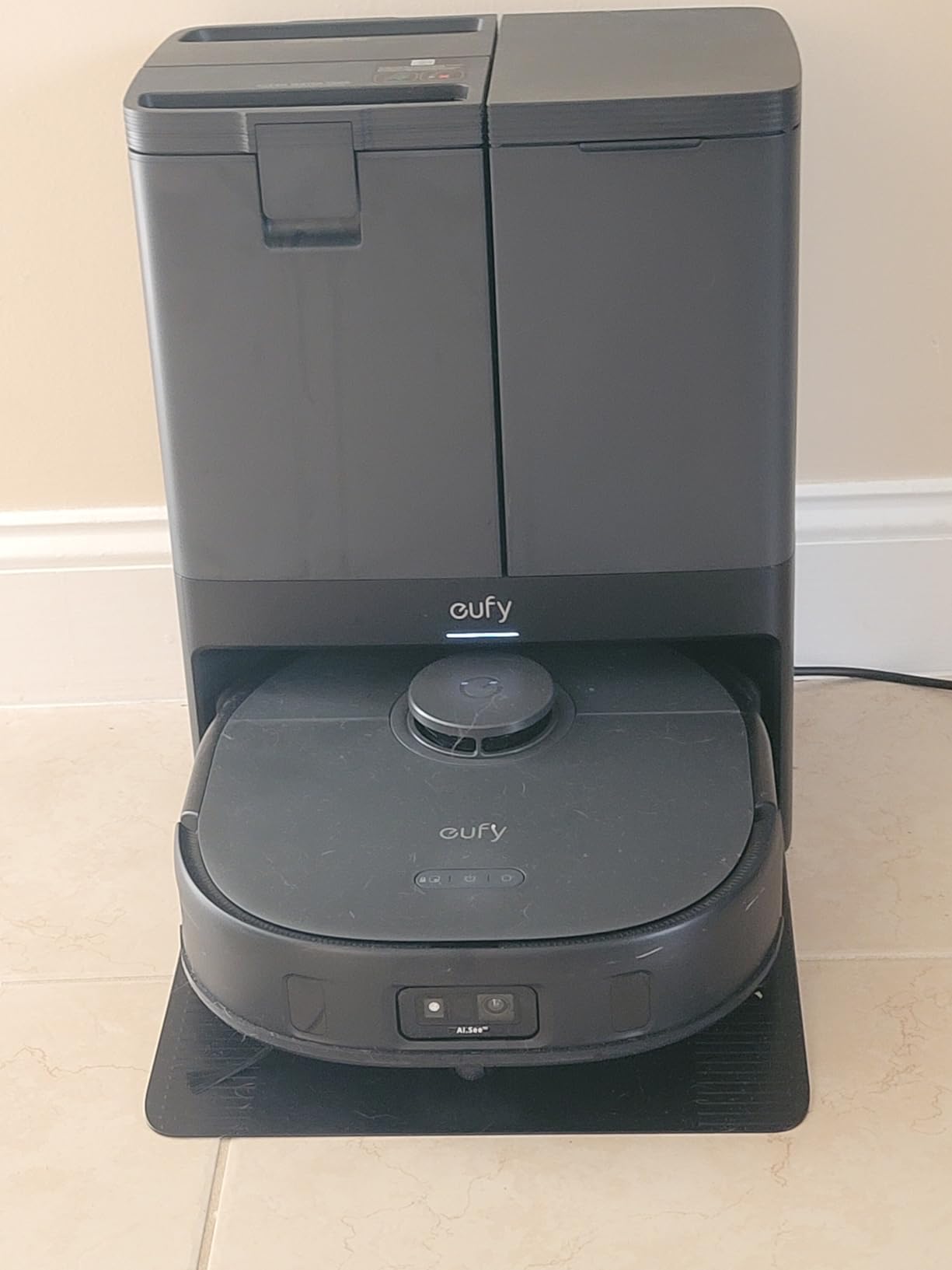 eufy X10 Pro Omni Robot Vacuum and Mop, Dual Mops, 12 mm Auto-Lift, White customer photo 2