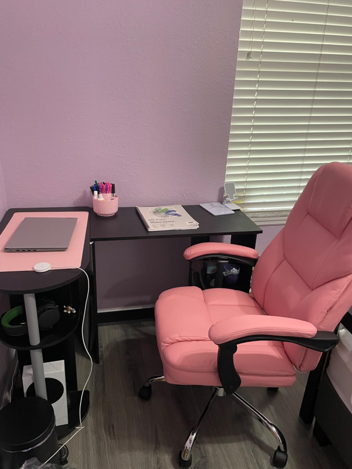Furmax Massage Office Chair with Foot Rest Executive Big and Tall Office Chair Ergonomic Home Office Desk Chairs, Reclining High Back Leather Chair with Lumbar Support, 400LBS (Black) customer photo 1